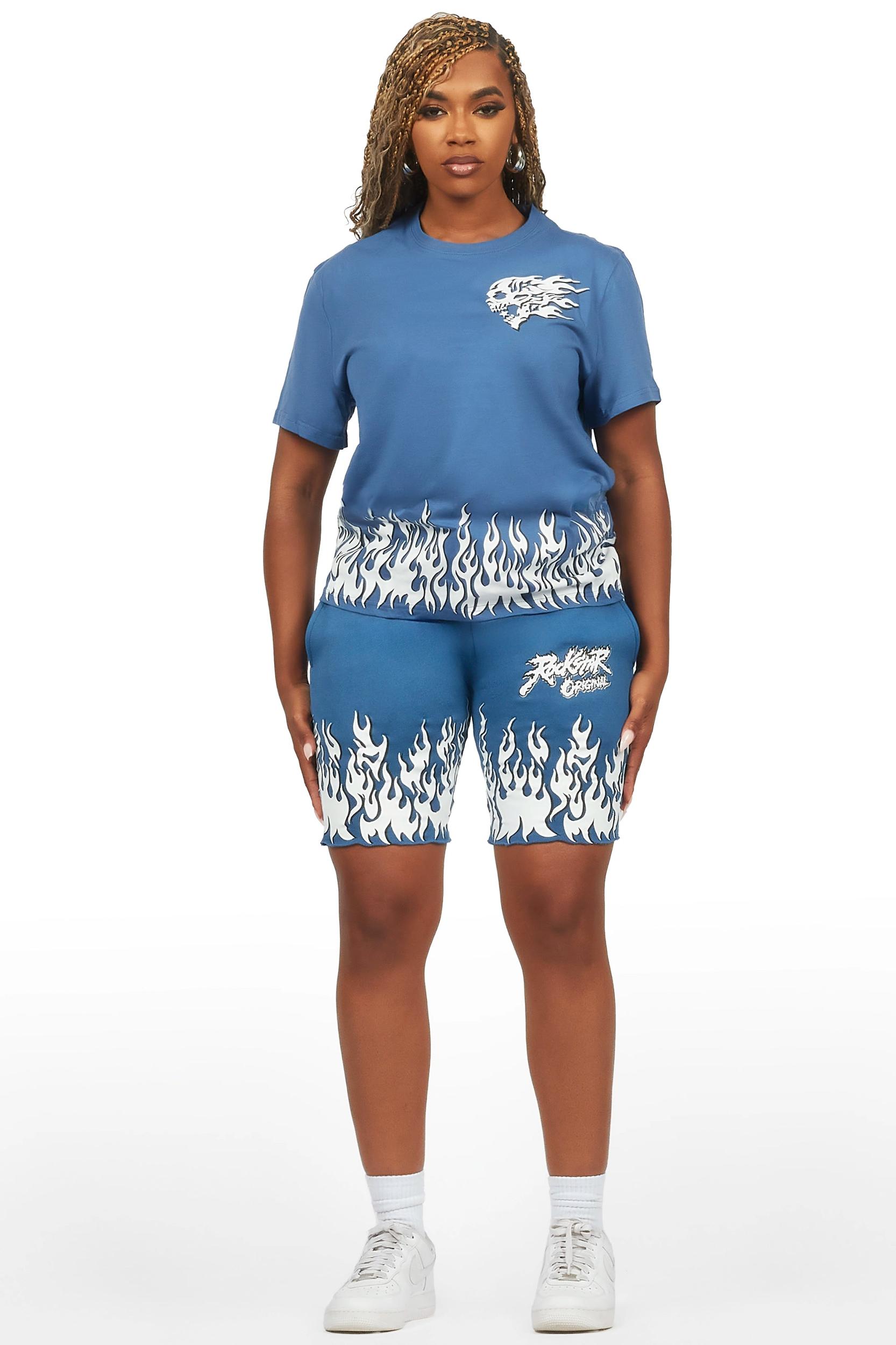 Arais Navy T-Shirt Short Set Female Product Image