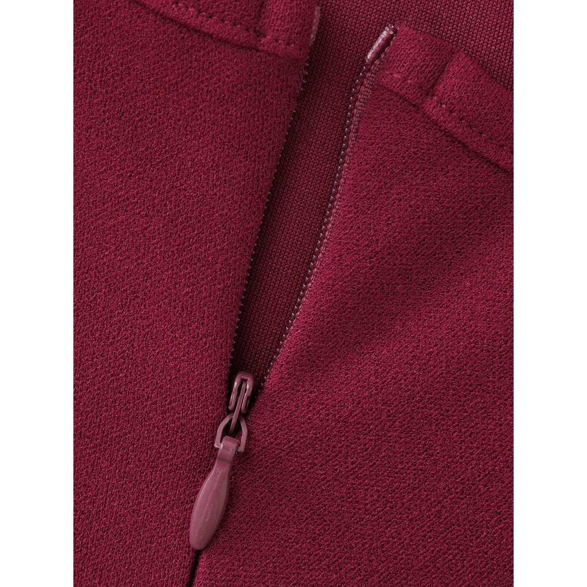 Plus Size Elegant Cross-Front Neckline Sequin Midi Dress Burgundy Women Formal Asymmetrical Neck Sleeveless Curvy BloomChic 10/M Product Image