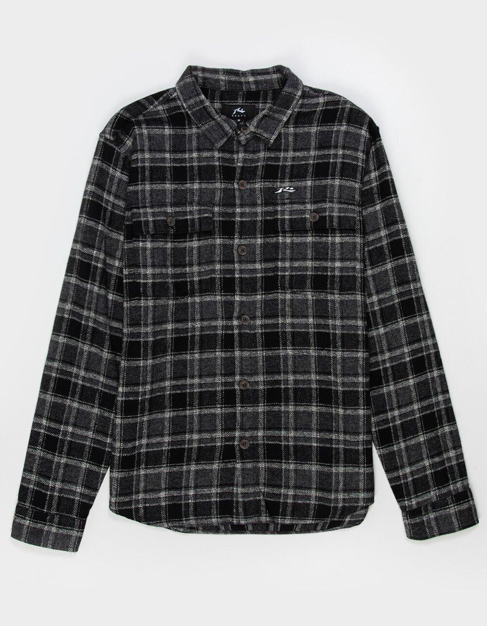 RUSTY Six Bar Mens Flannel - BLACK Product Image