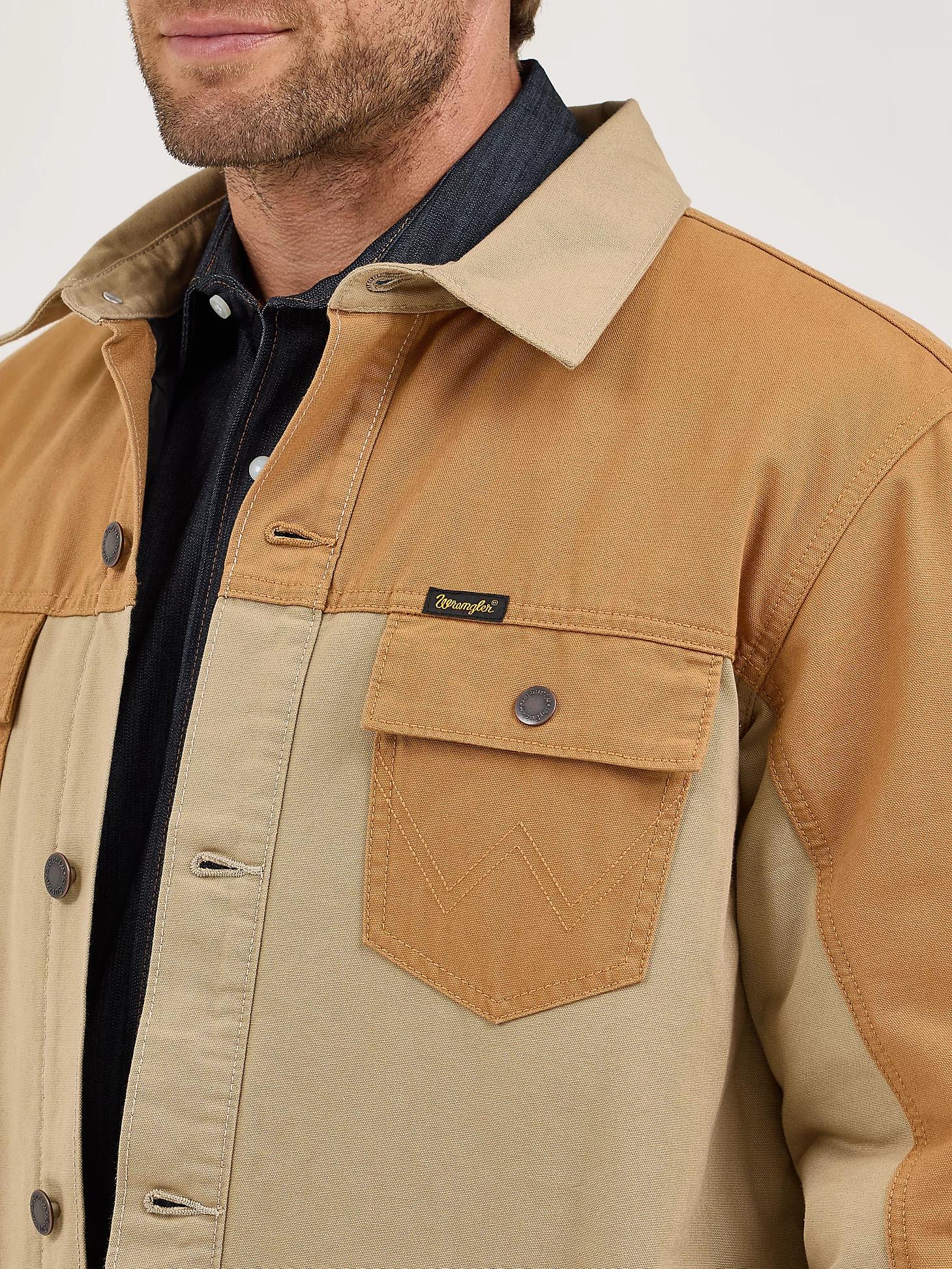 Men's Wrangler Mixed Canvas Chore Jacket | Men's JACKETS & OUTERWEAR | Wrangler® Product Image