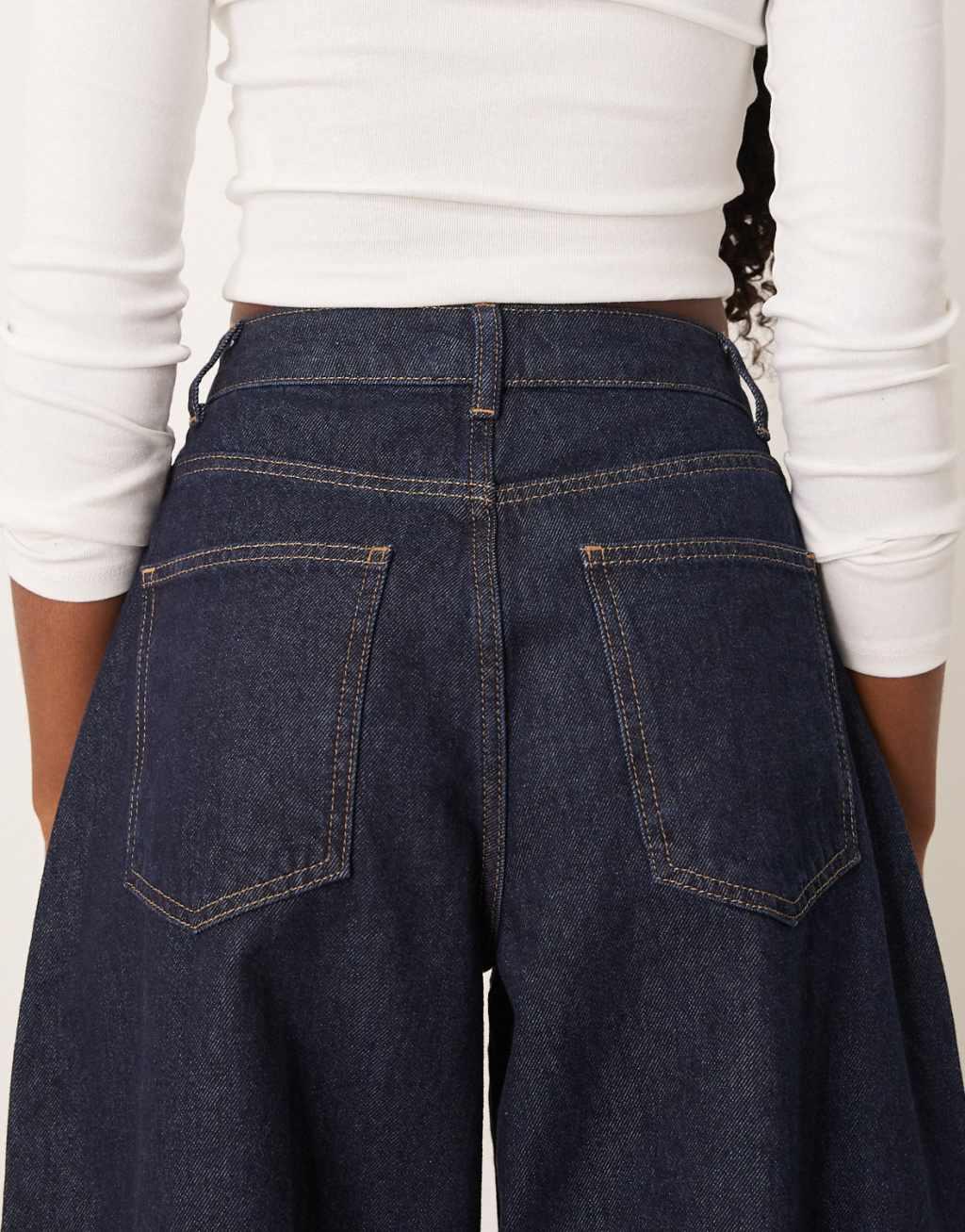 ASOS DESIGN cropped barrel leg jeans with button fly Product Image