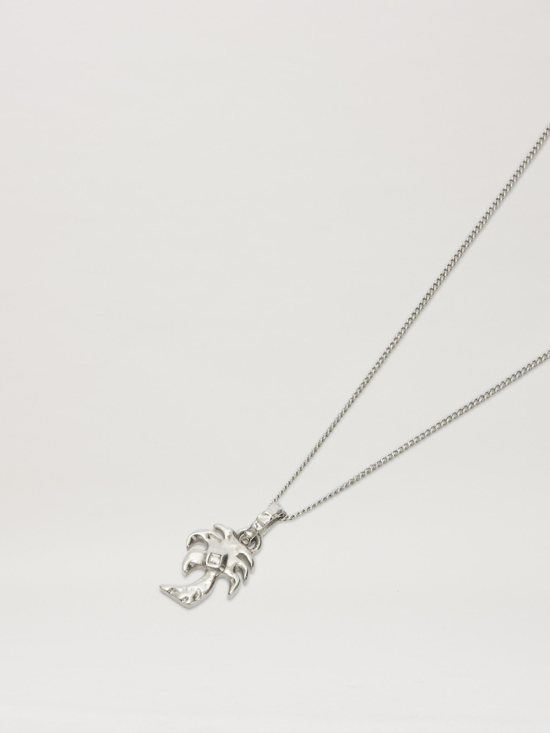 PALM MELTED CHARM NECKLACE SILVER - TRAN Product Image