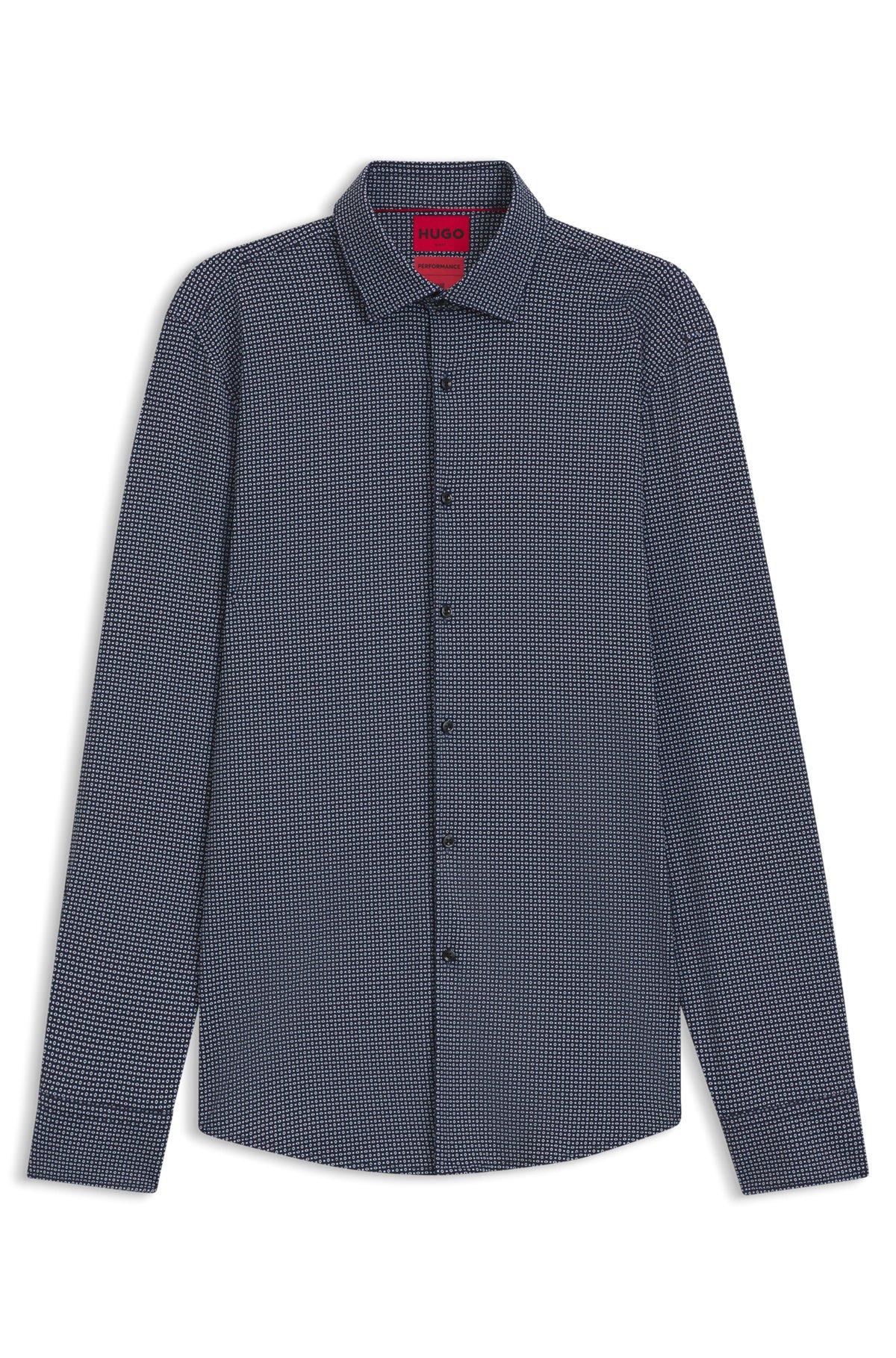 Printed slim-fit shirt in stretch jersey Product Image