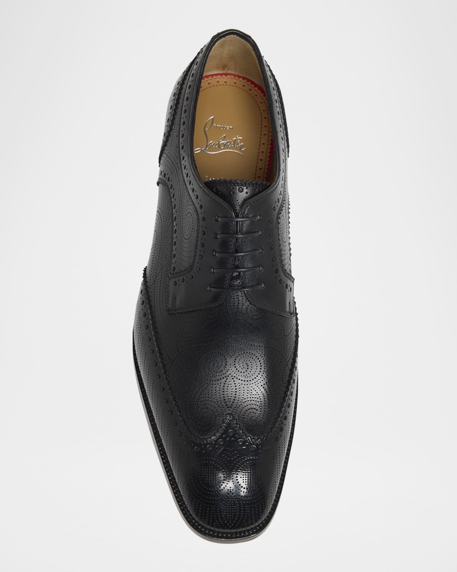 Men's Grave Patterned Leather Derby Shoes Product Image