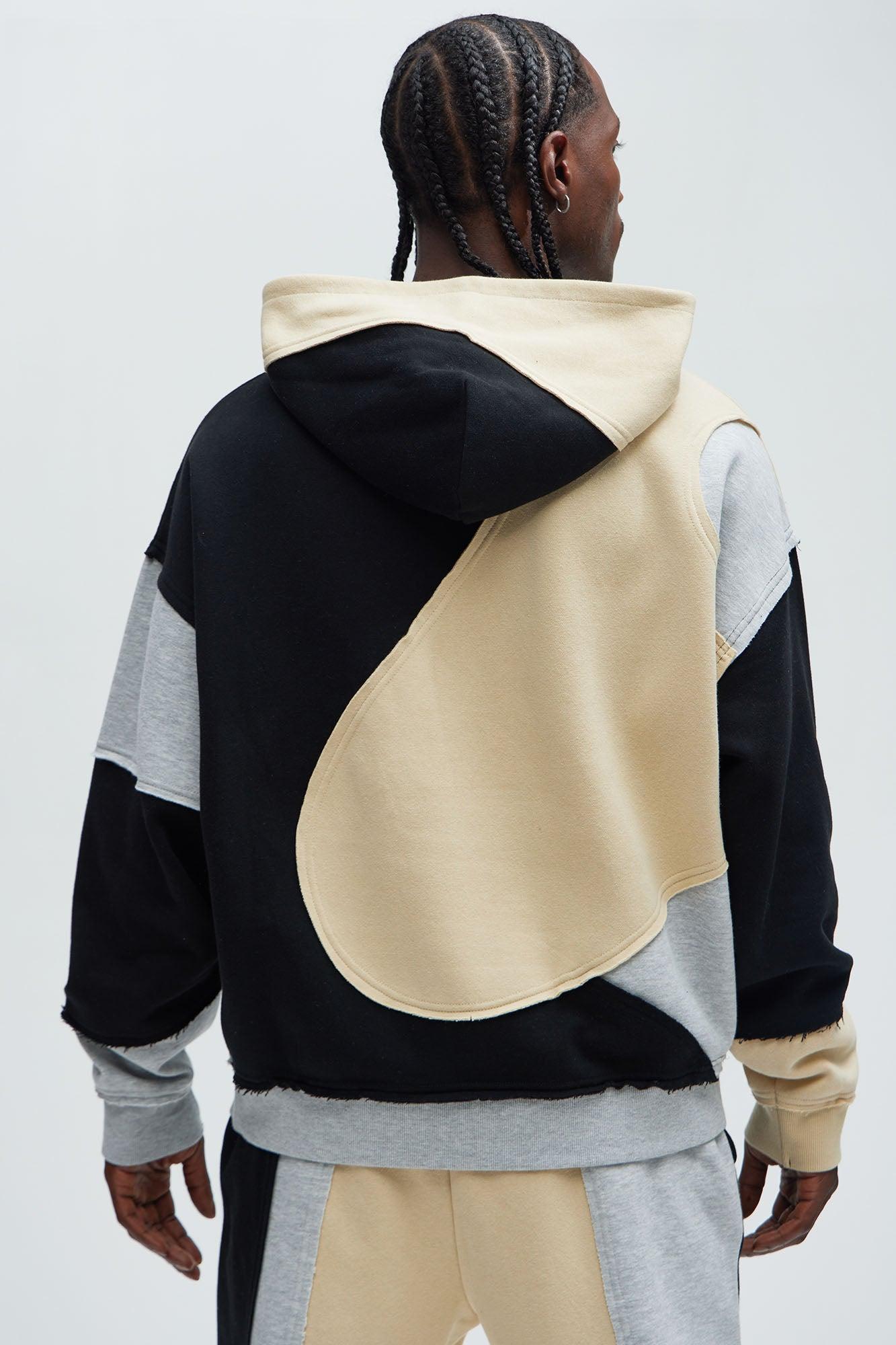 Tyson Awaken Oversized Color Block Hoodie - Black/combo Product Image