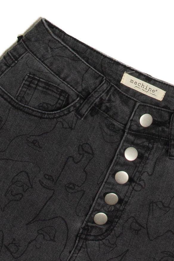 Face Denim Shorts Product Image