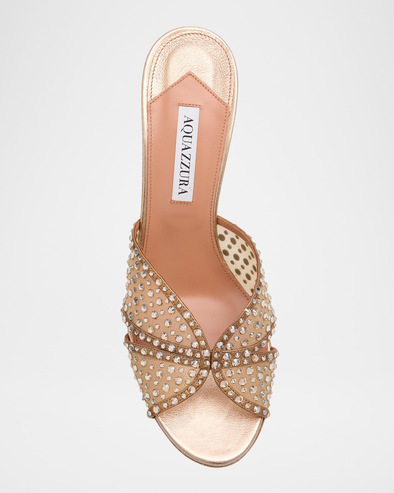 Lover Crystal Tulle Stiletto Slide Sandals Product Image