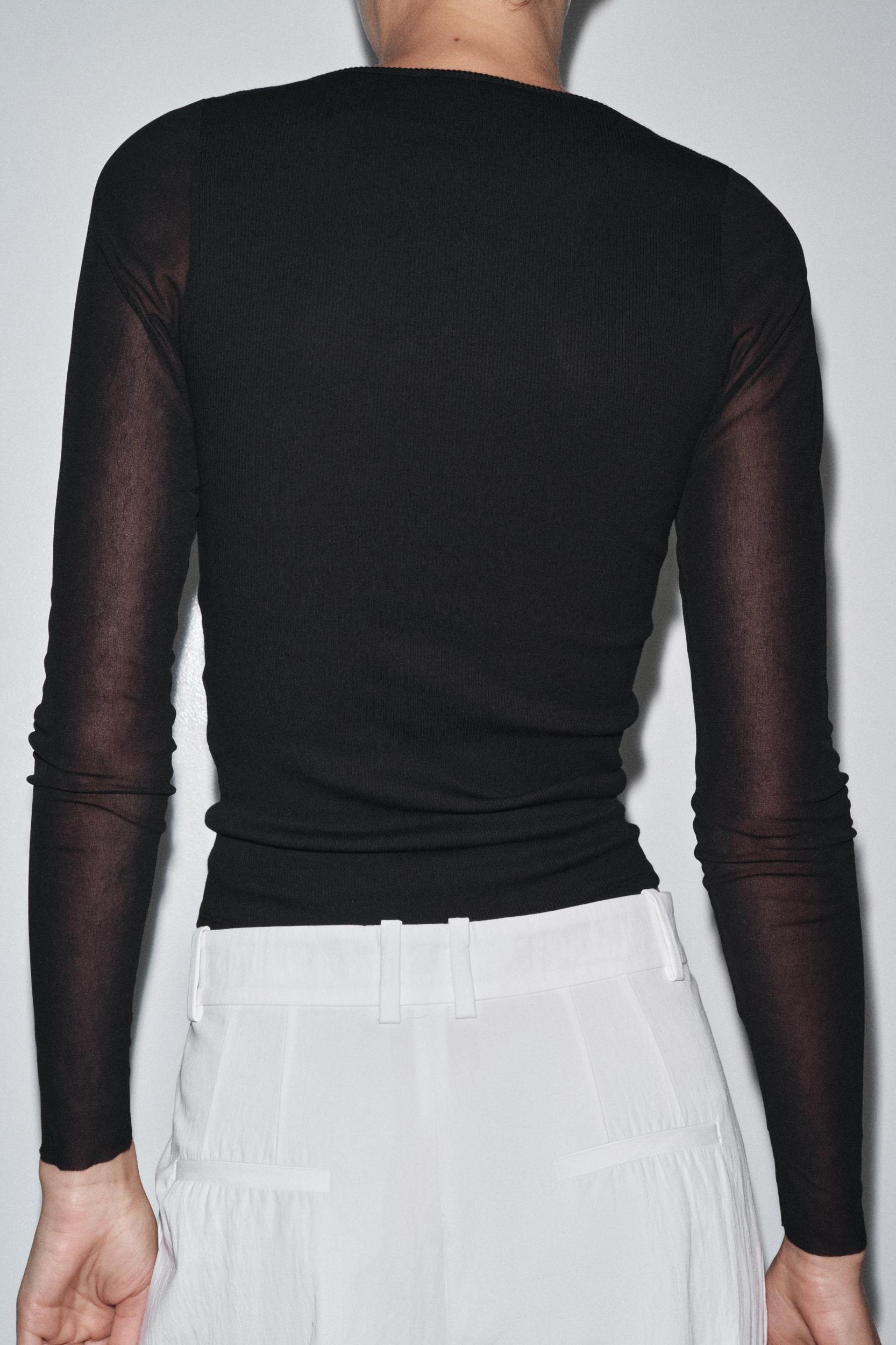 SEMI-SHEER COMBINATION T-SHIRT Product Image