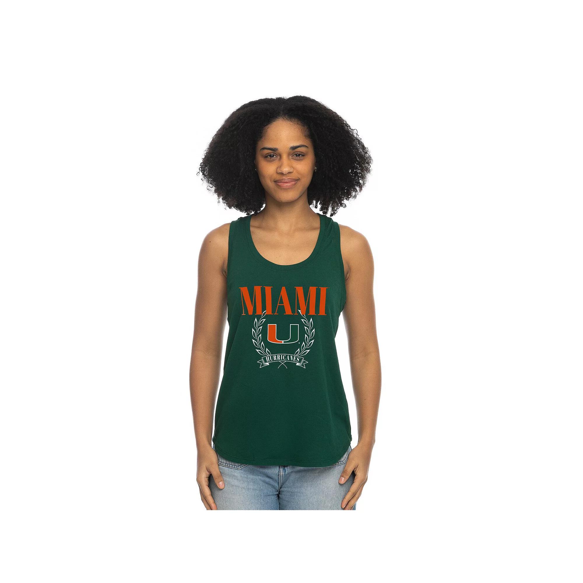 Women's ZooZatz Green Miami Hurricanes Everyday Tri-Blend Tank Top, Size: Medium Product Image