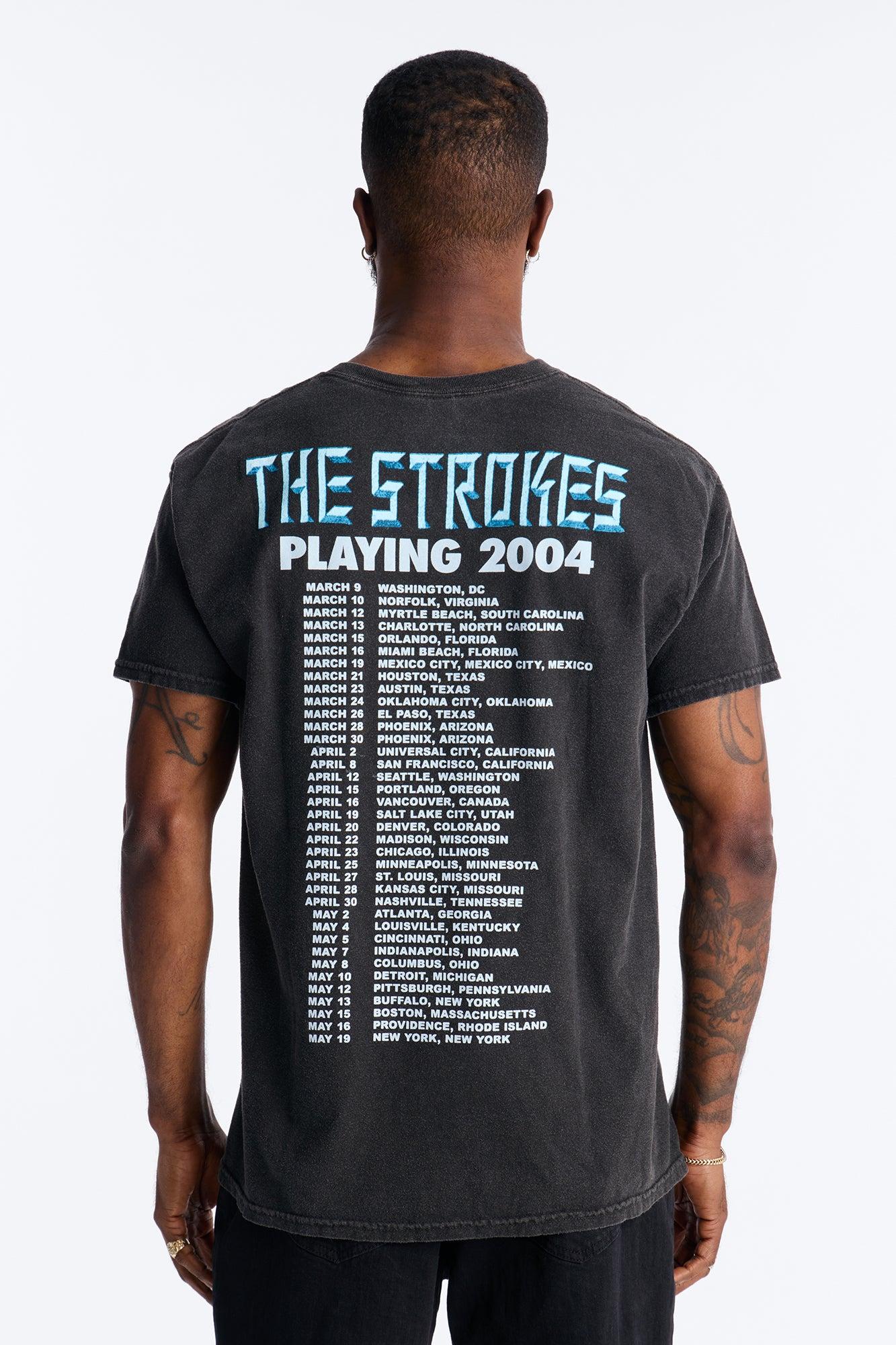 The Strokes Tour 2004 Short Sleeve Tee - Black Male Product Image
