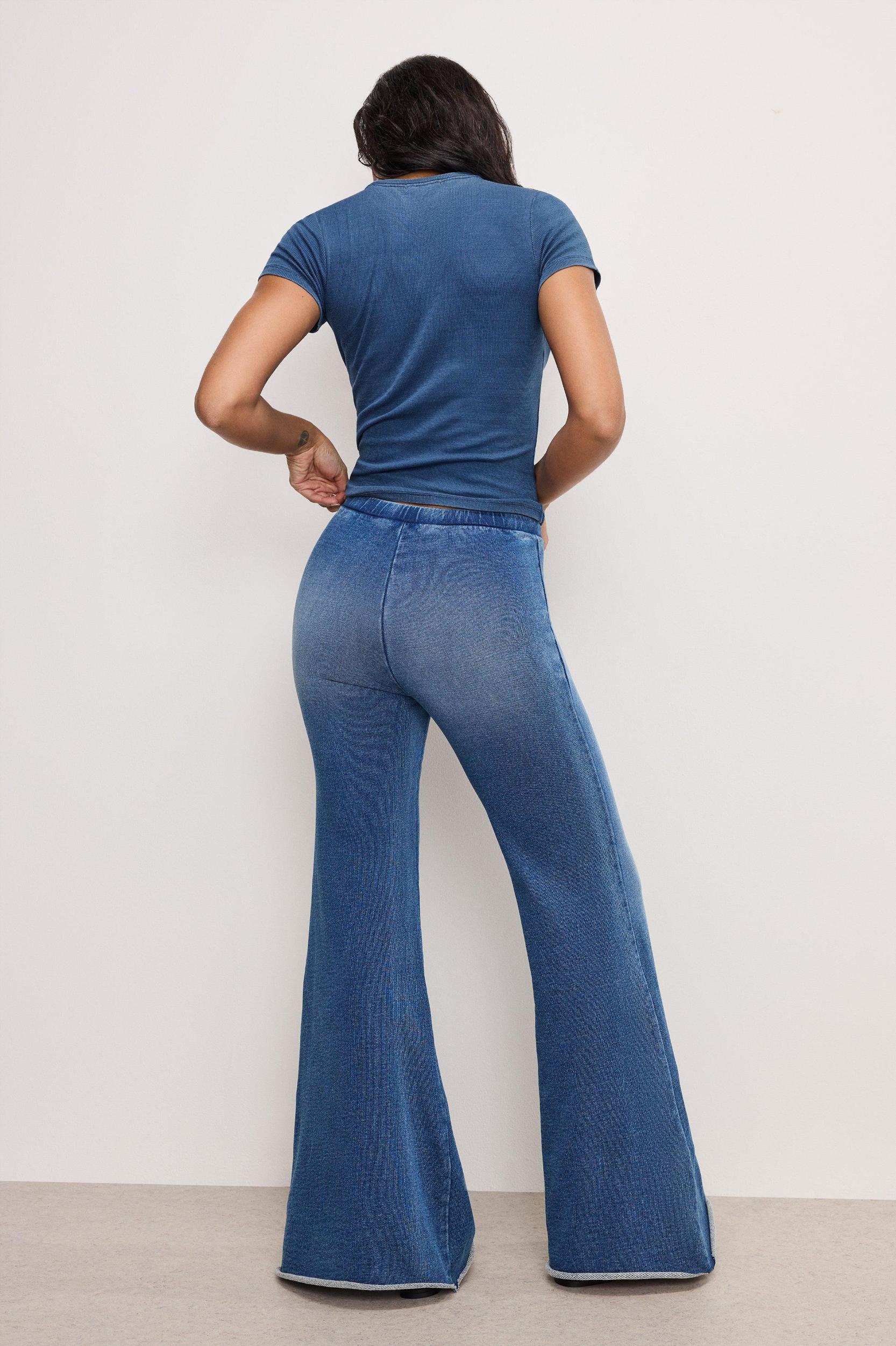 JEANIUS PULL ON FLARE LEGGINGS | INDIGO900 Product Image