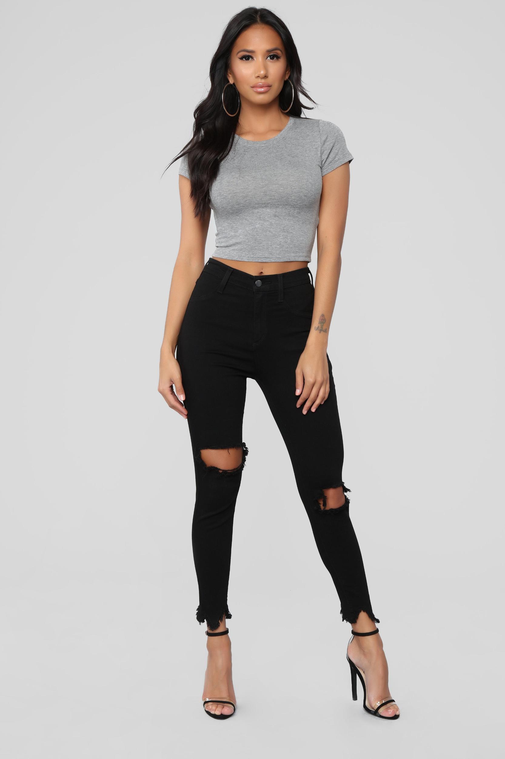 Robin Crop Top - Heather Grey Product Image