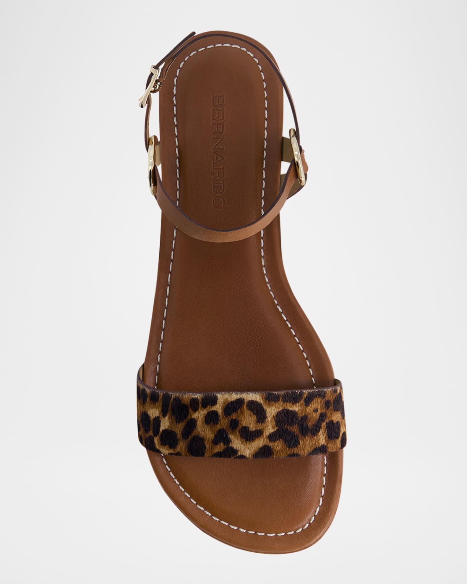 Henre Leopard Flat Slingback Sandals Product Image