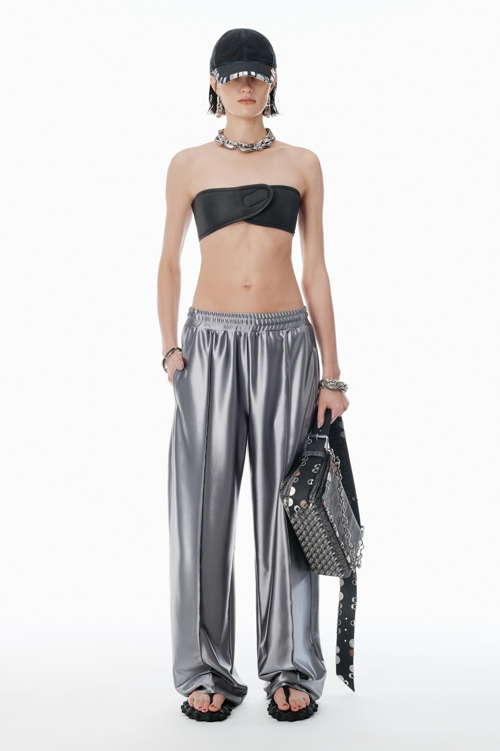 Grey Satin Faille Sweatpants Product Image