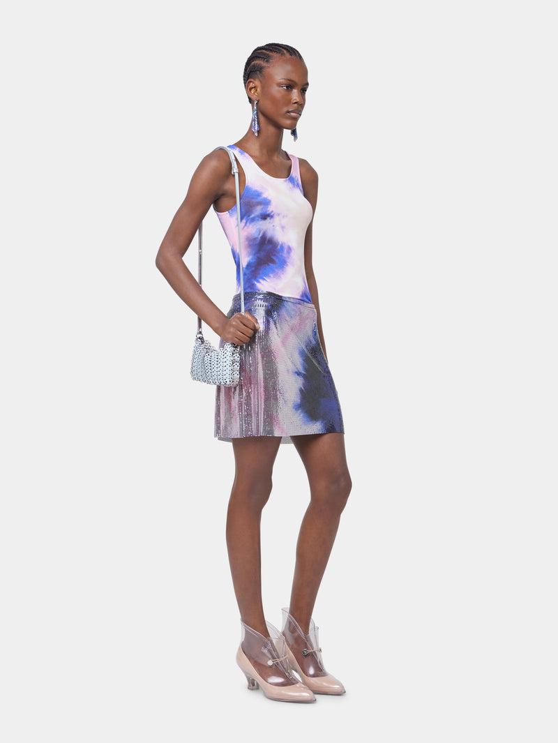 PINK TIE-DYE TANK TOP IN PRINTED JERSEY Product Image