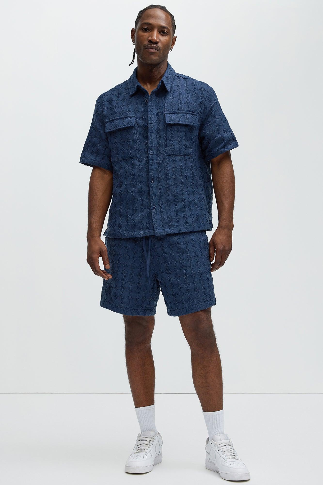 Mav Textured Shirt - Navy Product Image