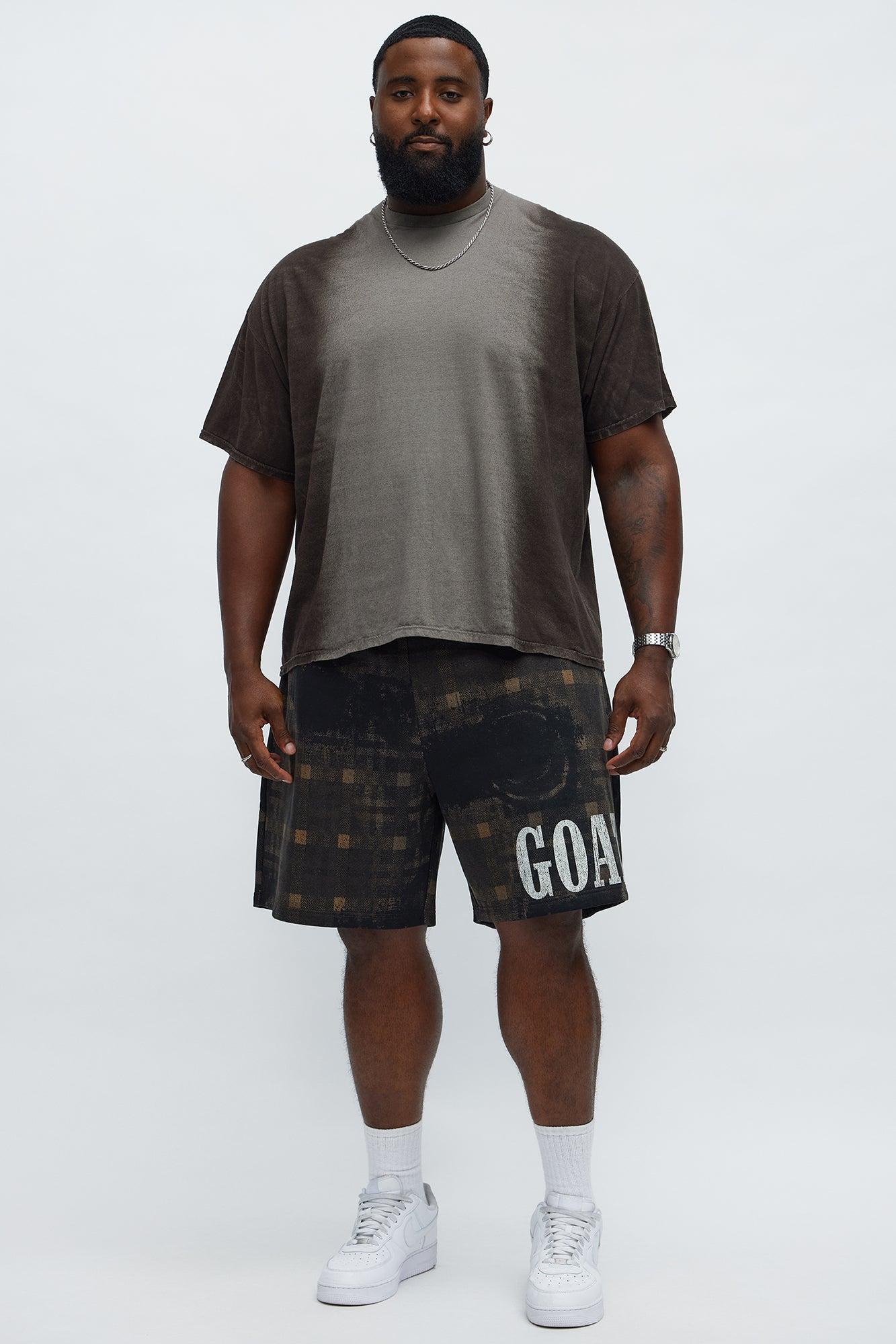 Split Up Washed Tee - Dark Brown Male Product Image