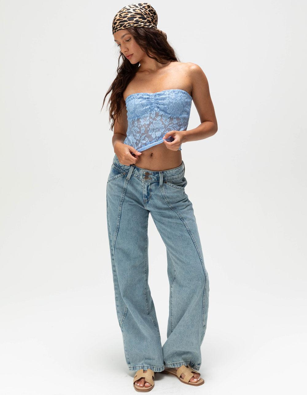 RSQ Womens Lace Tube Top - LIGHT BLUE Product Image