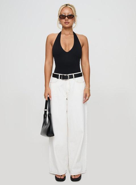 Someone New Halter Bodysuit Black Product Image