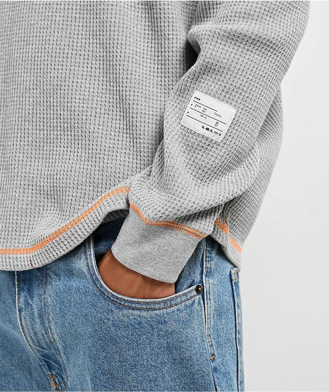 ITA Joule Heather Grey Thermal Long Sleeve T-Shirt Product Image