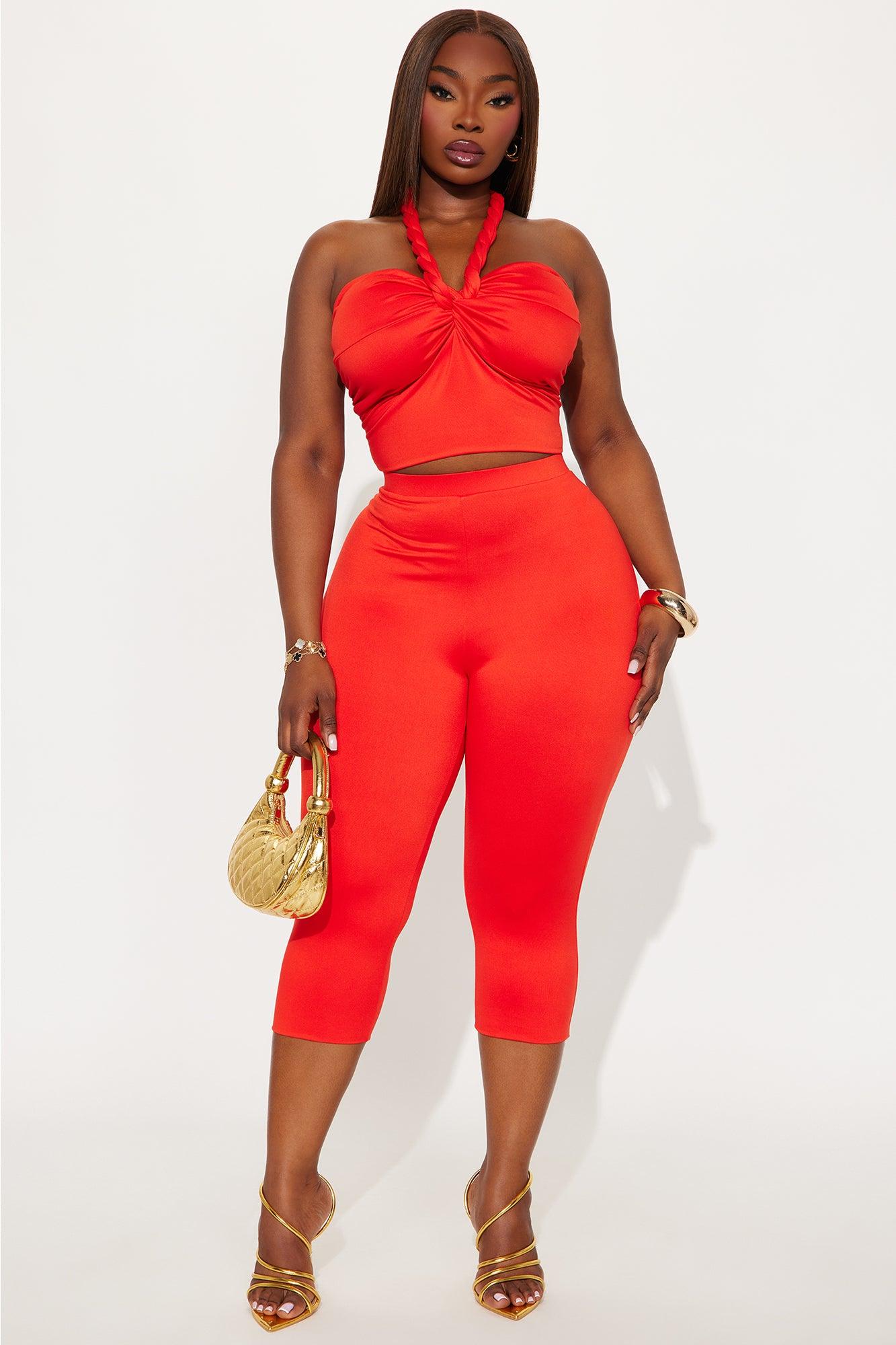 Heatwave Hottie Halter Capri Set - Tomato Red Female Product Image