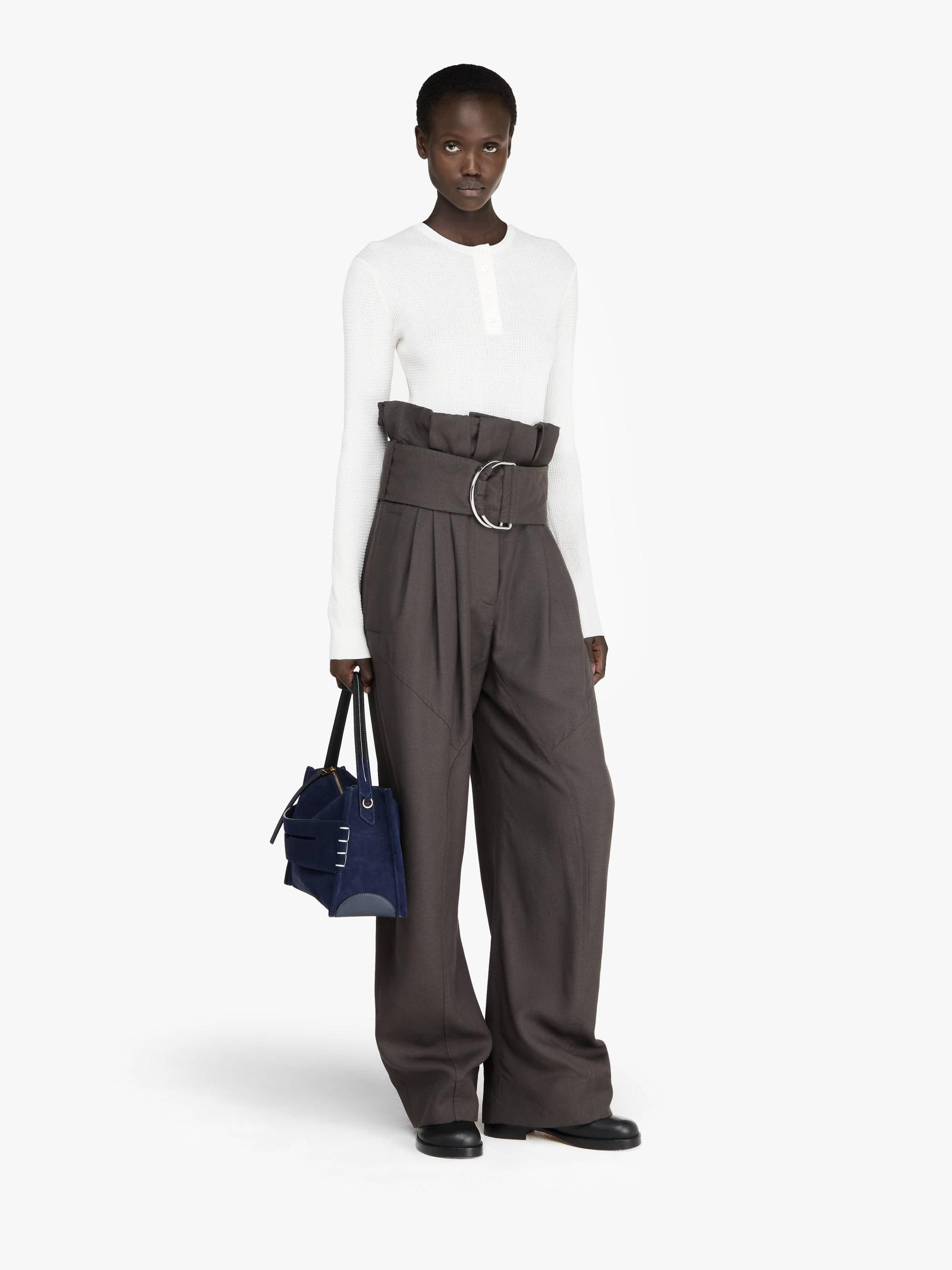 GATHERED WAIST D-RING TROUSERS Product Image