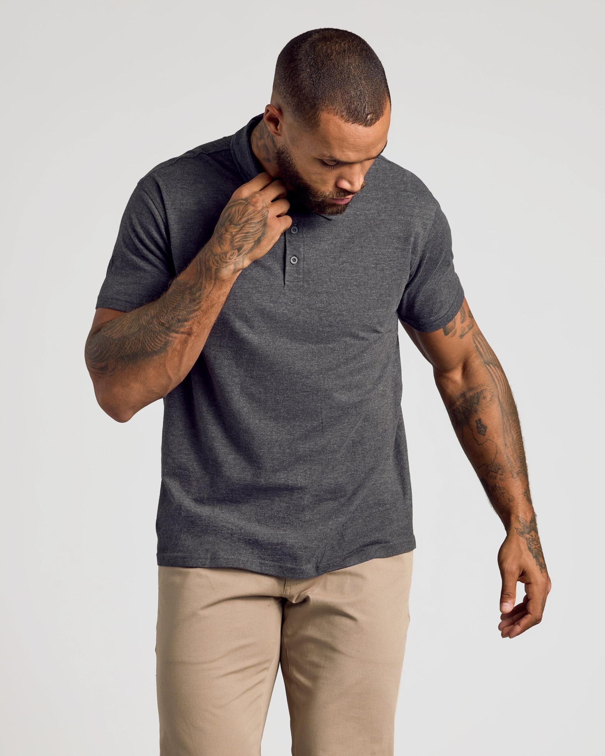 Charcoal Heather Gray Classic Polo Product Image