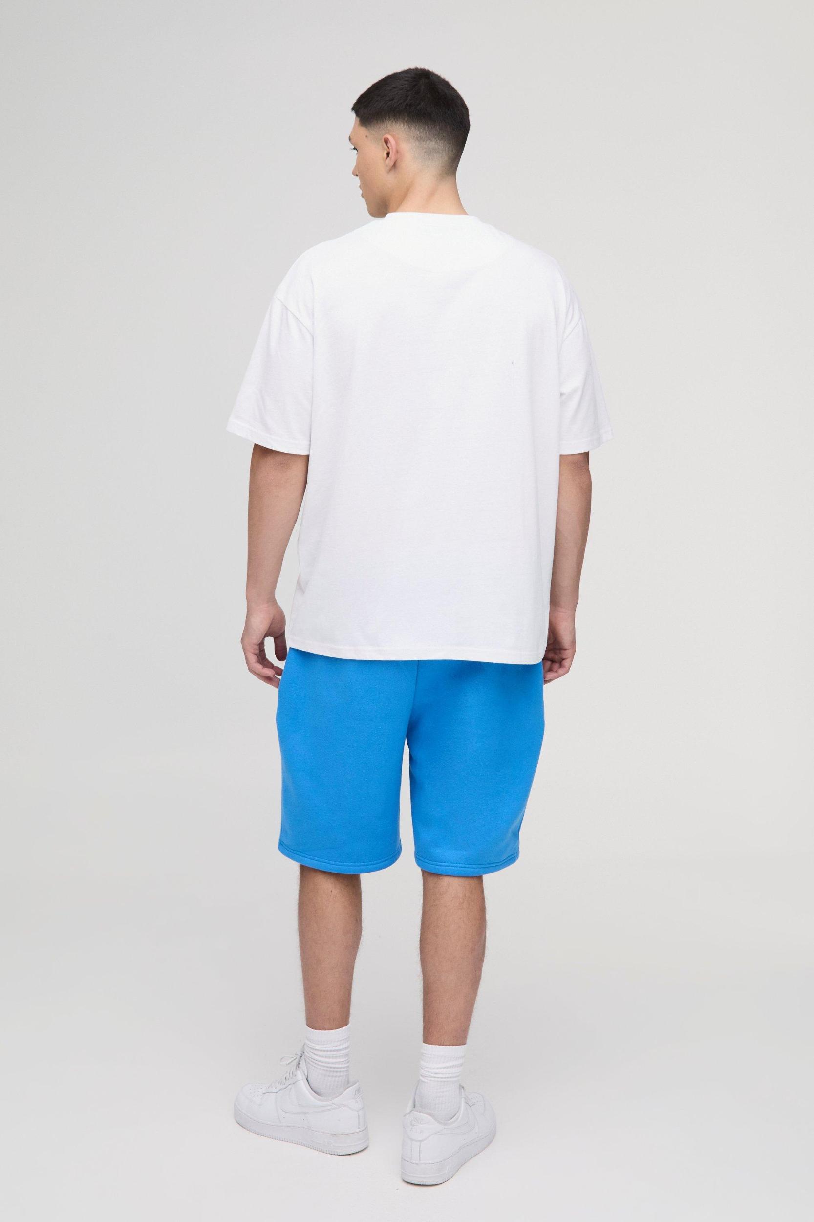 Oversized Embroidered T-shirt And Short Set | boohooMAN USA Product Image