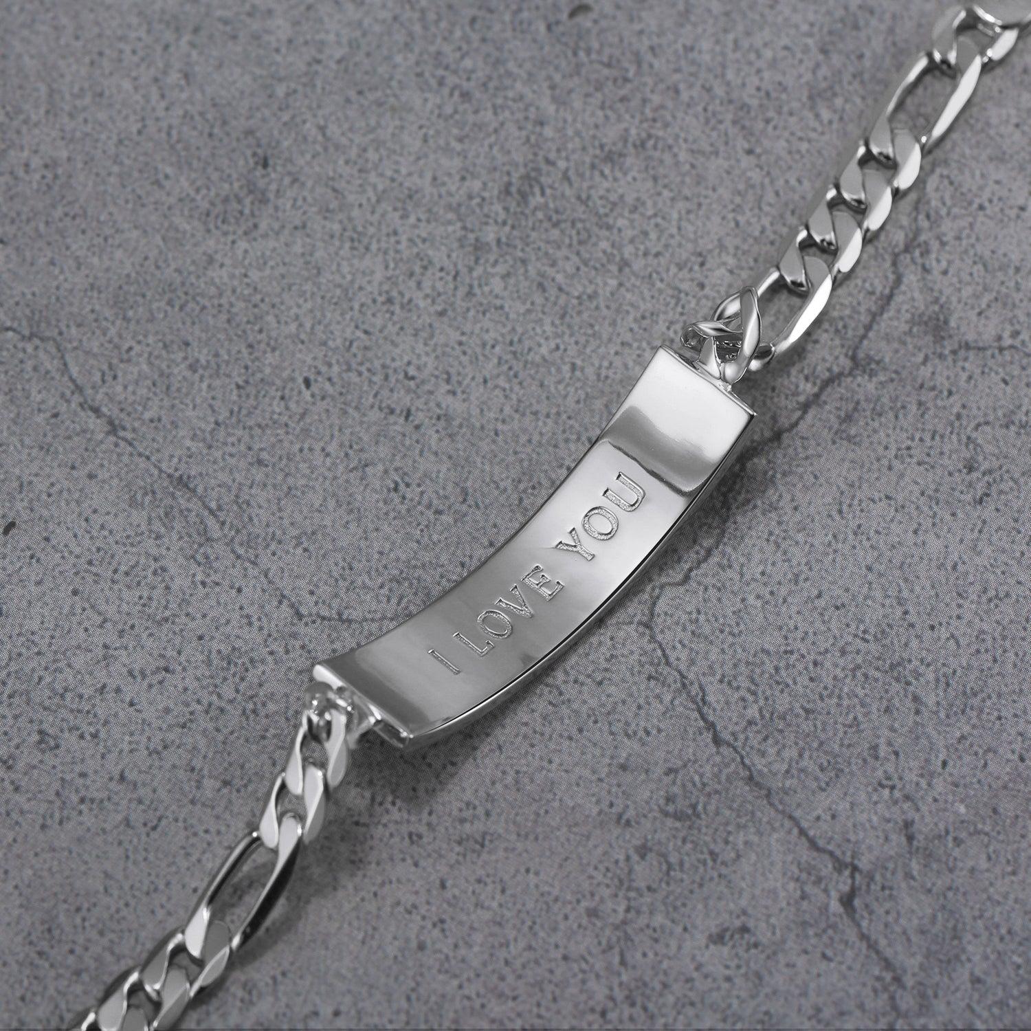 Touchstone I Love You ID Link Bracelet in Silver Product Image