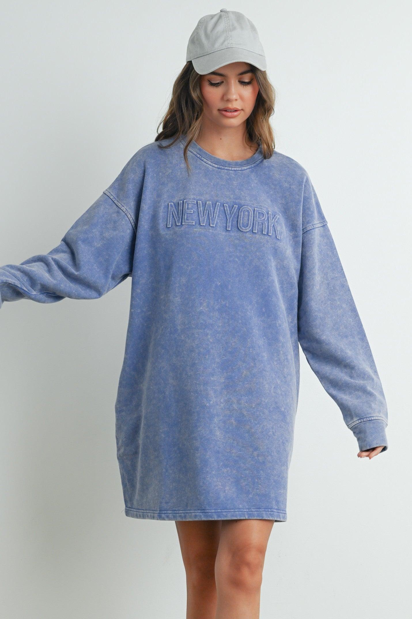 New York Sweatshirt Dress Product Image