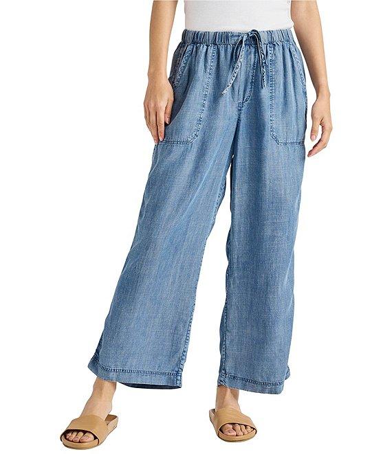 Splendid Angie Indigo Wide Leg Patch Pocket Pants Product Image