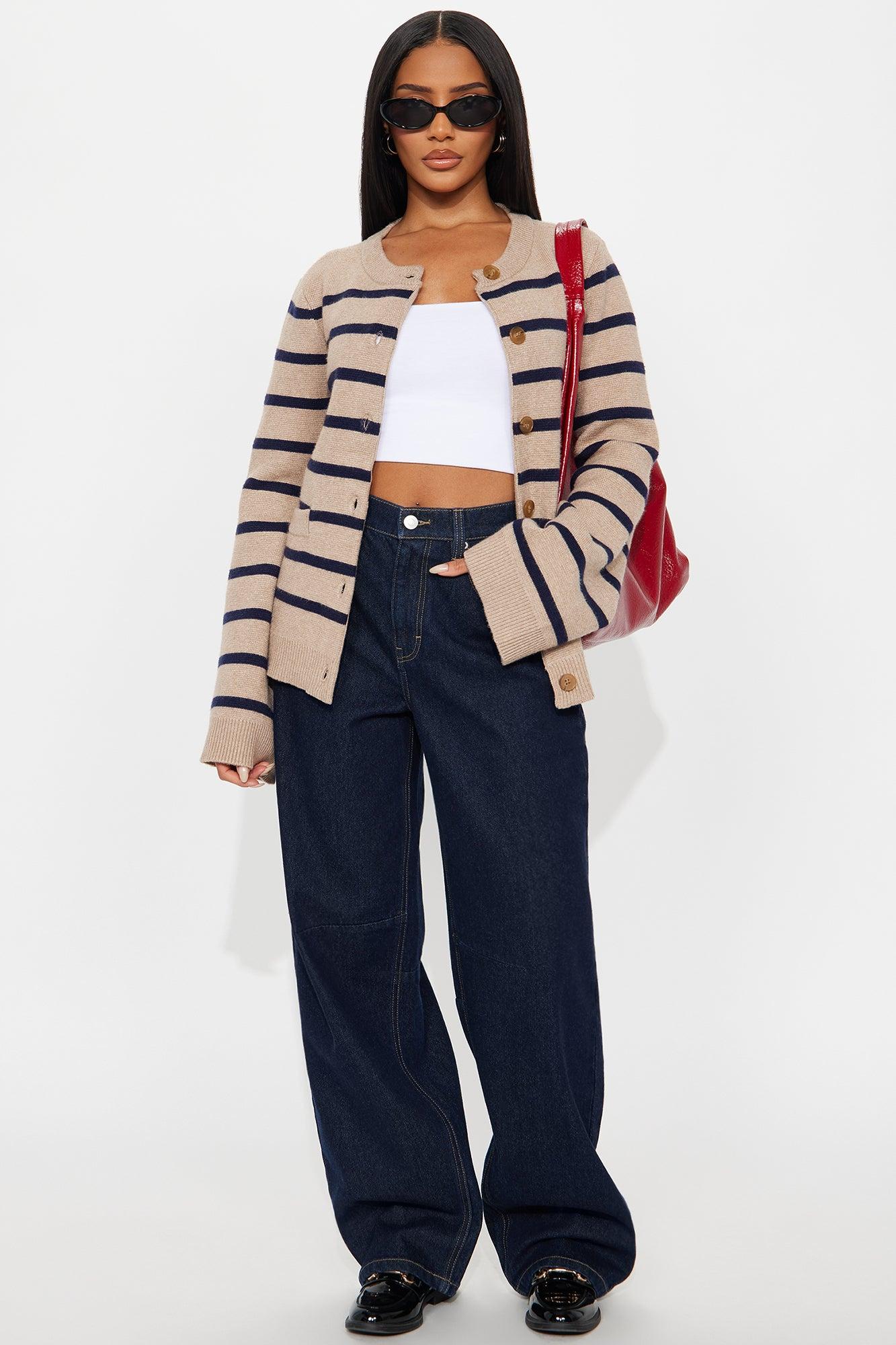 Grace Bell Sleeve Cardigan - Taupe/combo Female Product Image