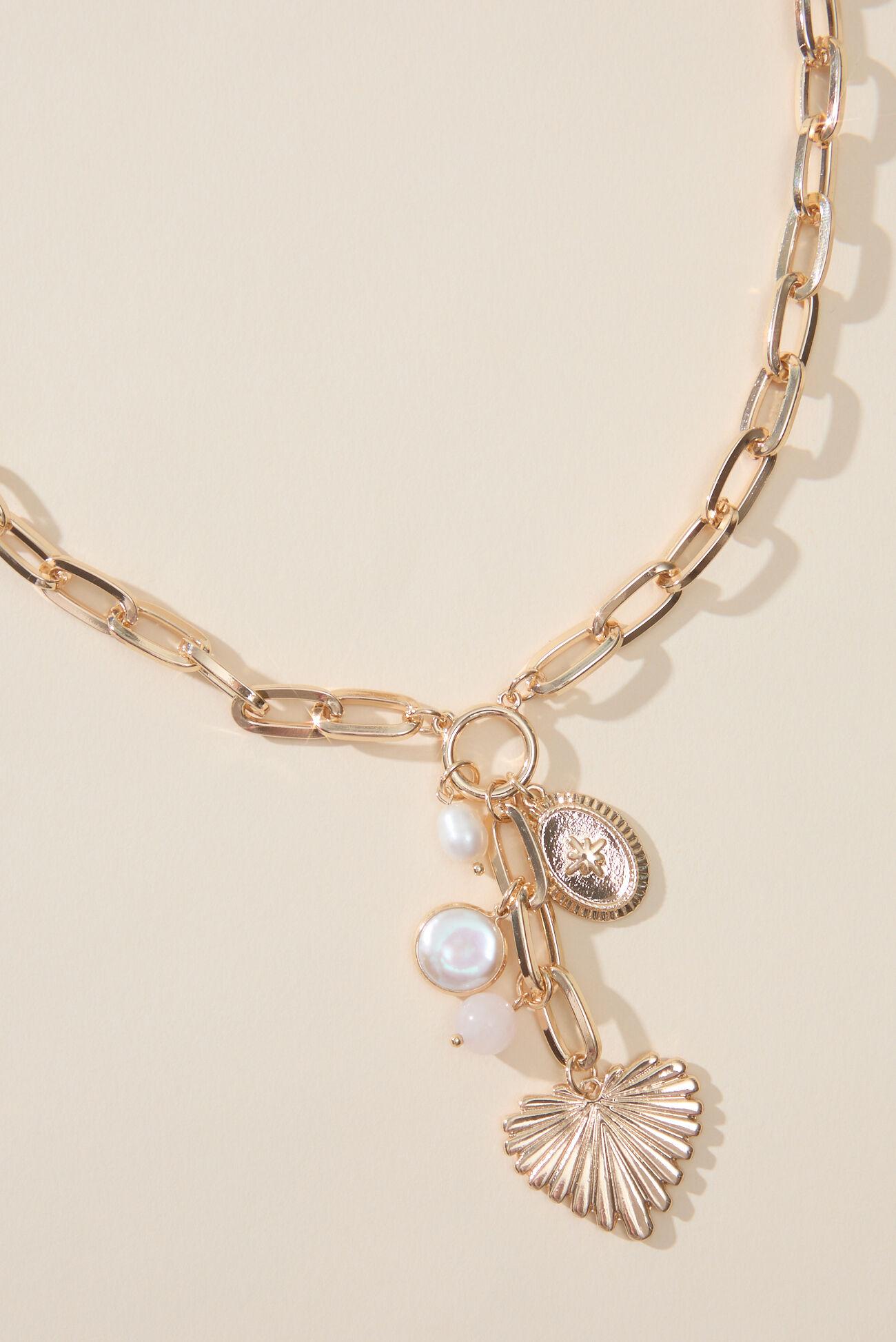 Statement Heart Cluster Charm Necklace Product Image