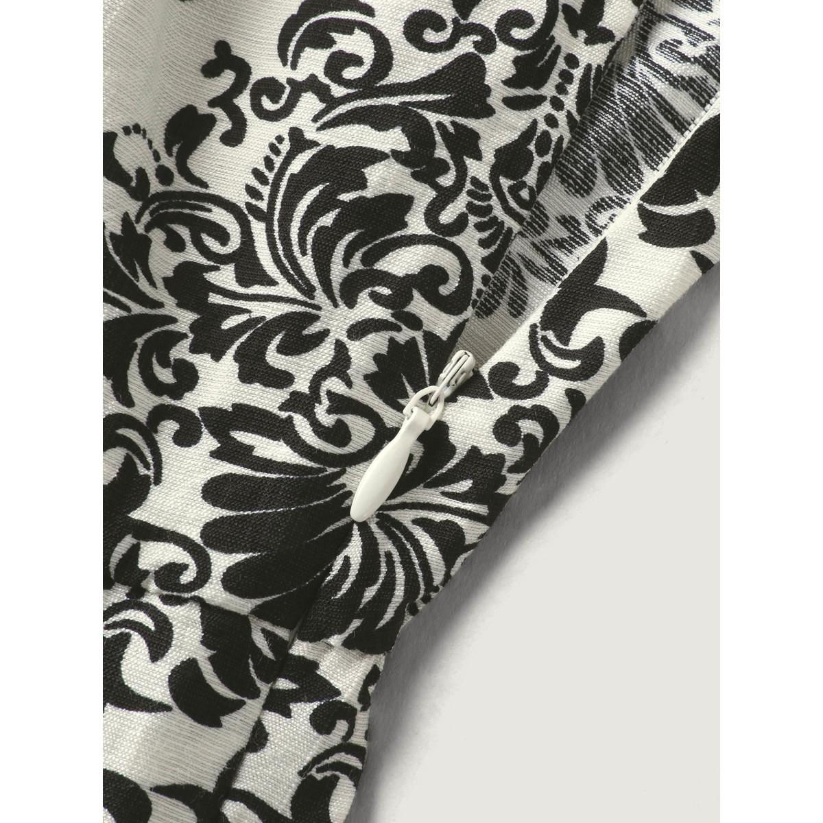 Plus Size Black Keyhole Neck Damask Wide-Leg Jumpsuit Women Sleeveless Round Neck Vacation Loose Jumpsuits BloomChic 30/6X Product Image