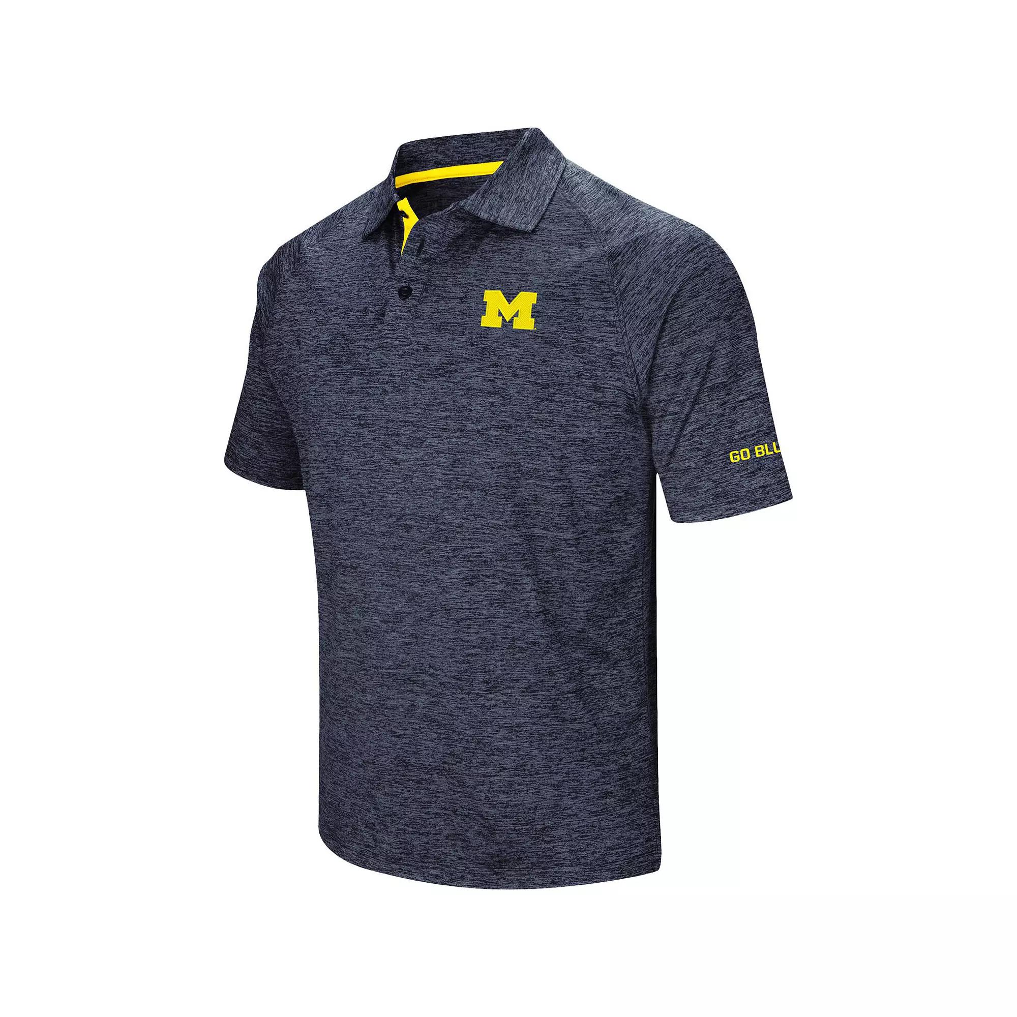 Men's Colosseum Navy Michigan Wolverines Down Swing Polo,  Product Image