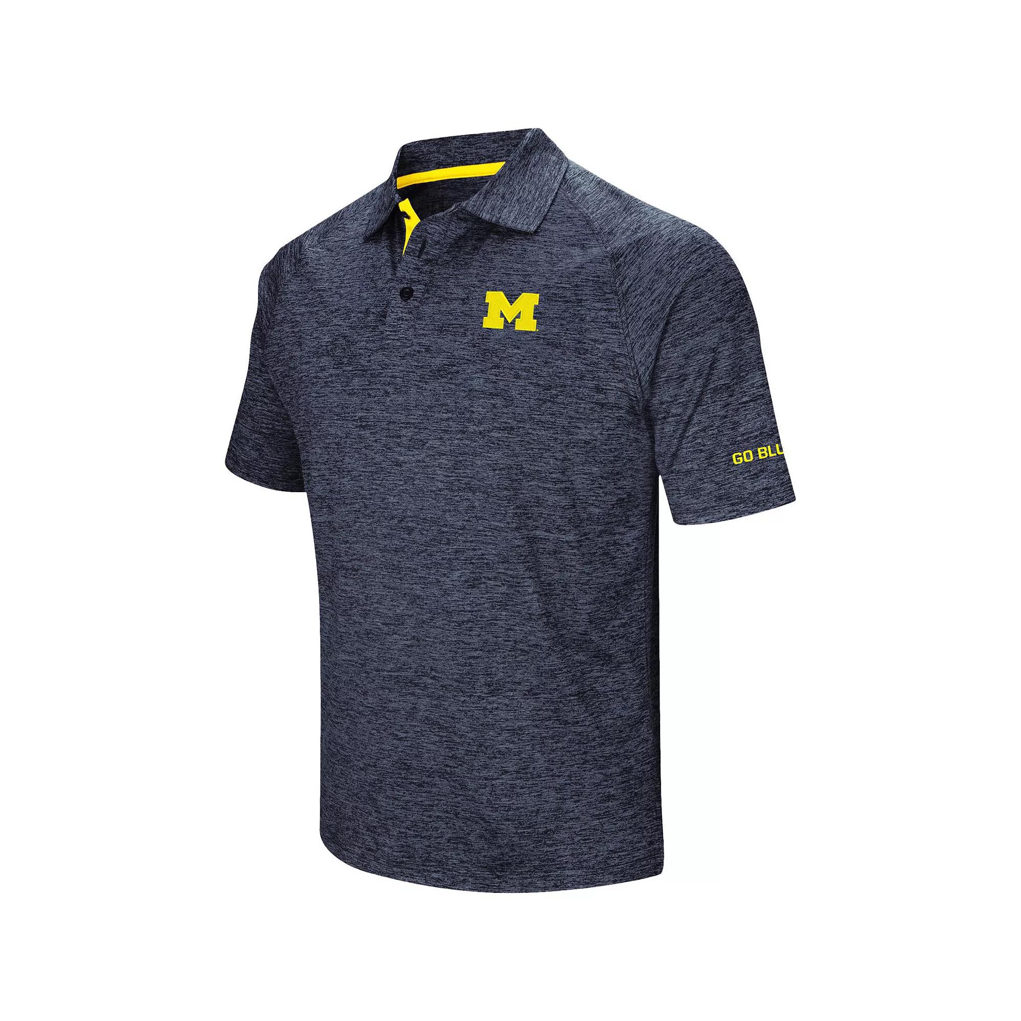 Men's Colosseum Navy Michigan Wolverines Down Swing Polo,  Product Image
