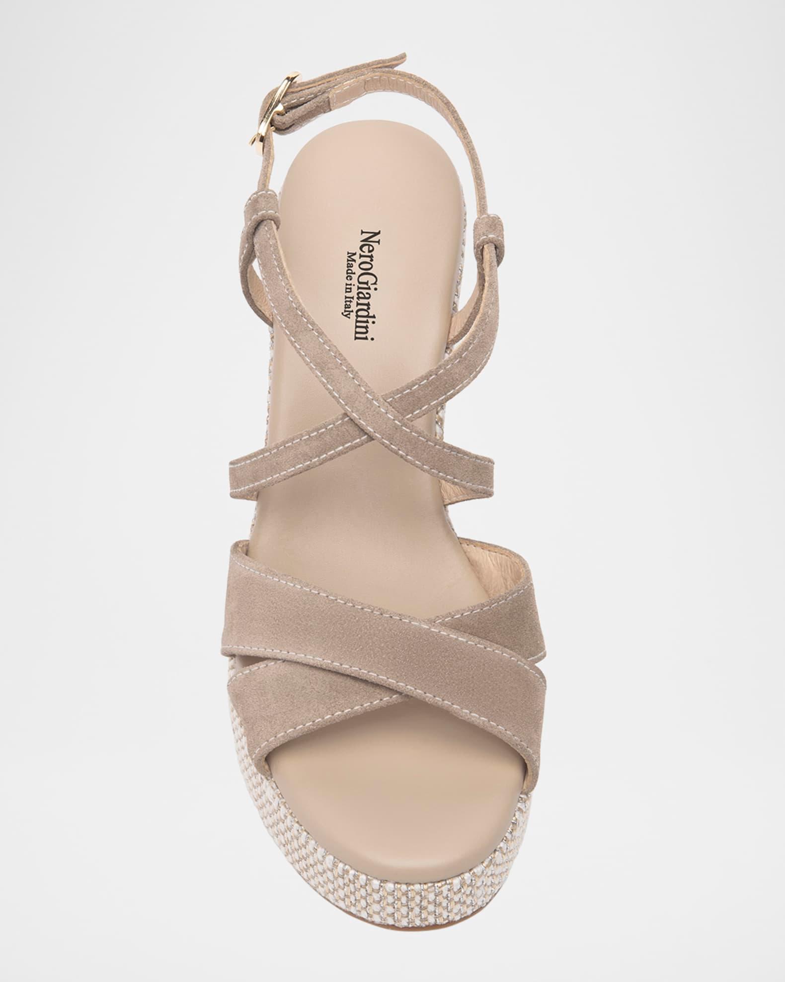 Suede Crisscross Wedge Platform Sandals Product Image