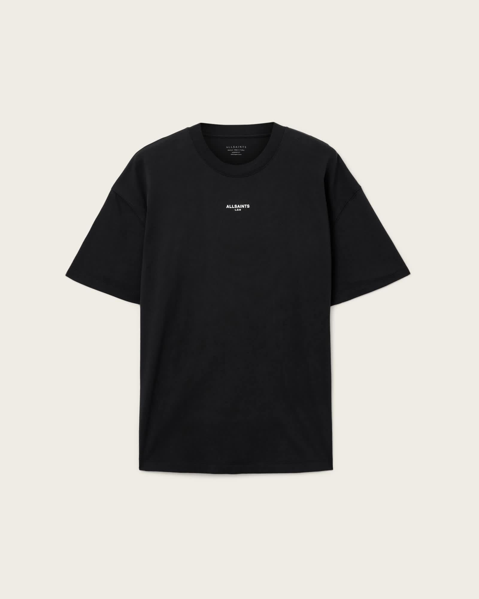 Mikro Oversized T-Shirt Washed Black | ALLSAINTS US Product Image
