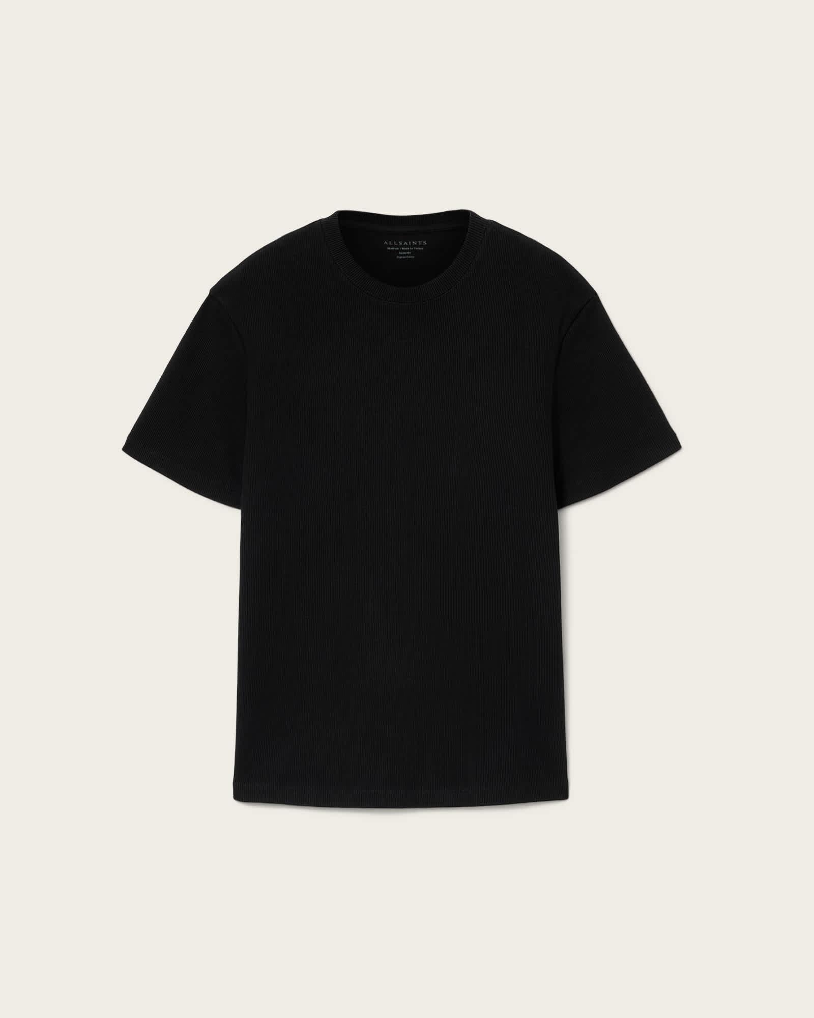Theo Short Sleeve Crew Black | ALLSAINTS US Product Image