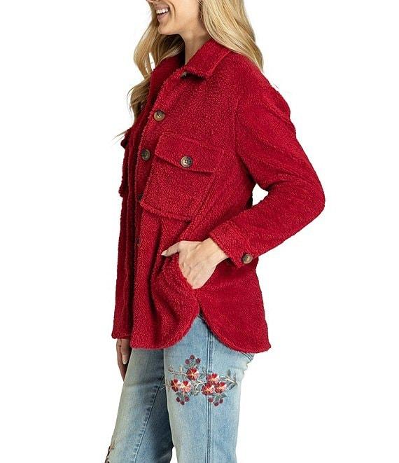 APNY Sherpa Collared Long Sleeve Shirt Jacket Product Image