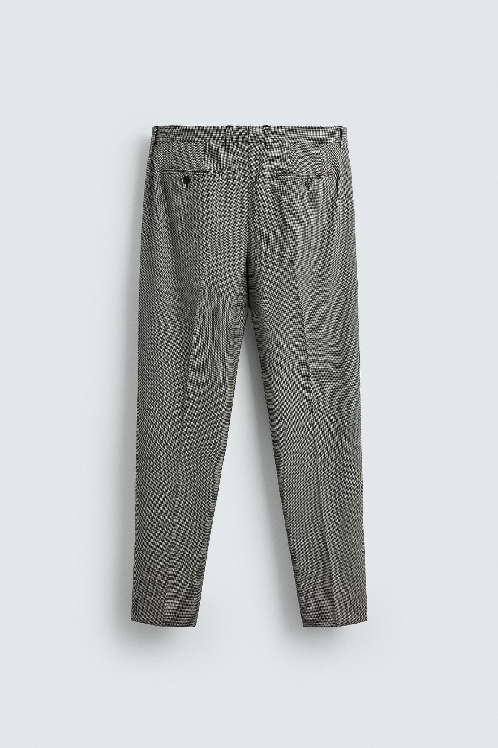 PLAID WOOL BLEND SUIT PANTS Product Image