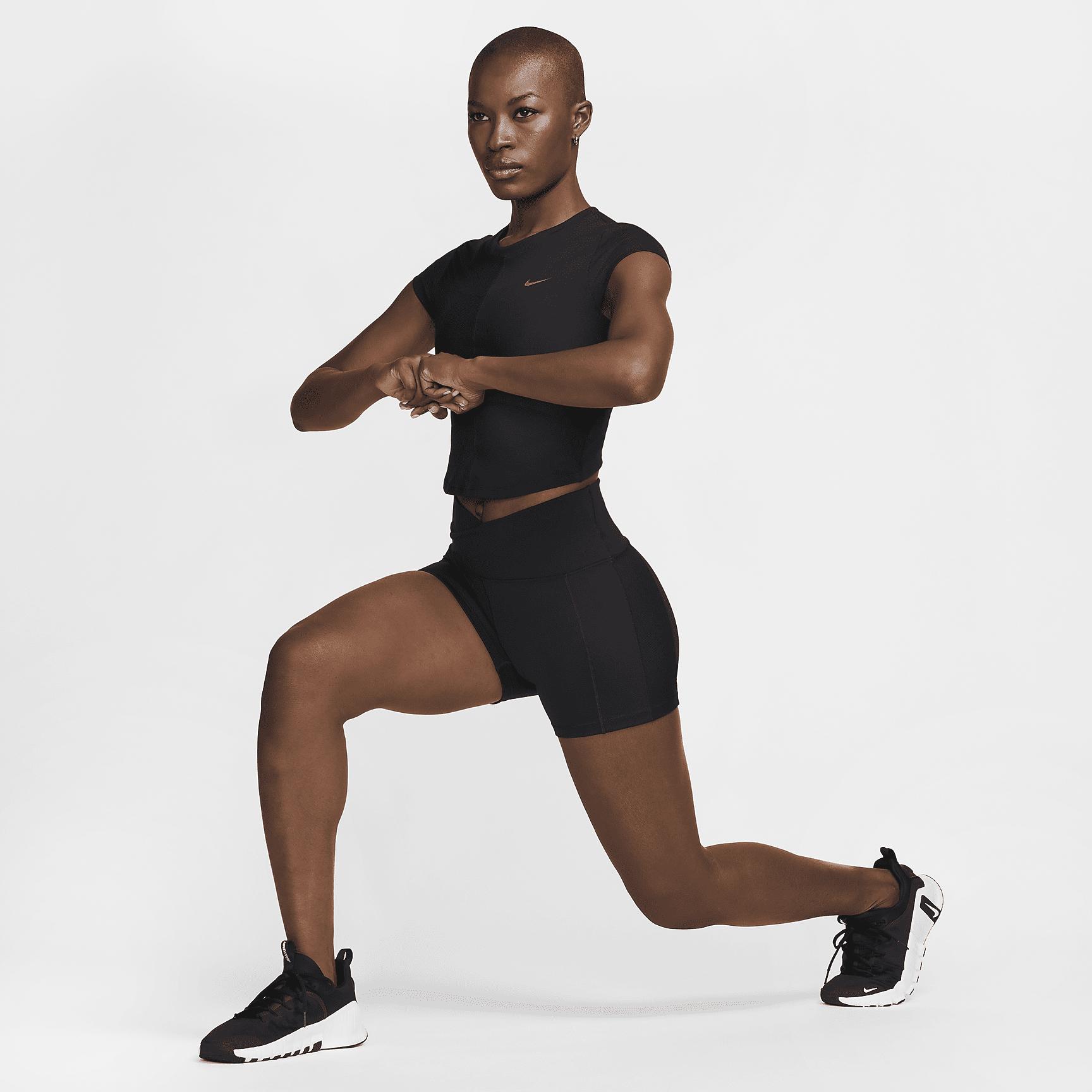 Nike Women's One Fitted Rib Dri-FIT Short-Sleeve Cropped Top Product Image