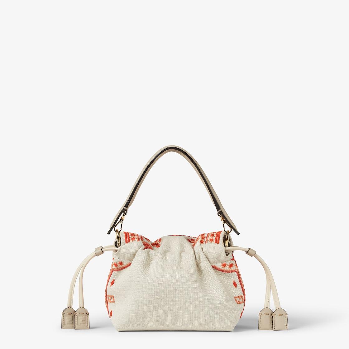 Mamma Baguette SmallCanvas mini-bag with Coral Bandana embroidery Product Image