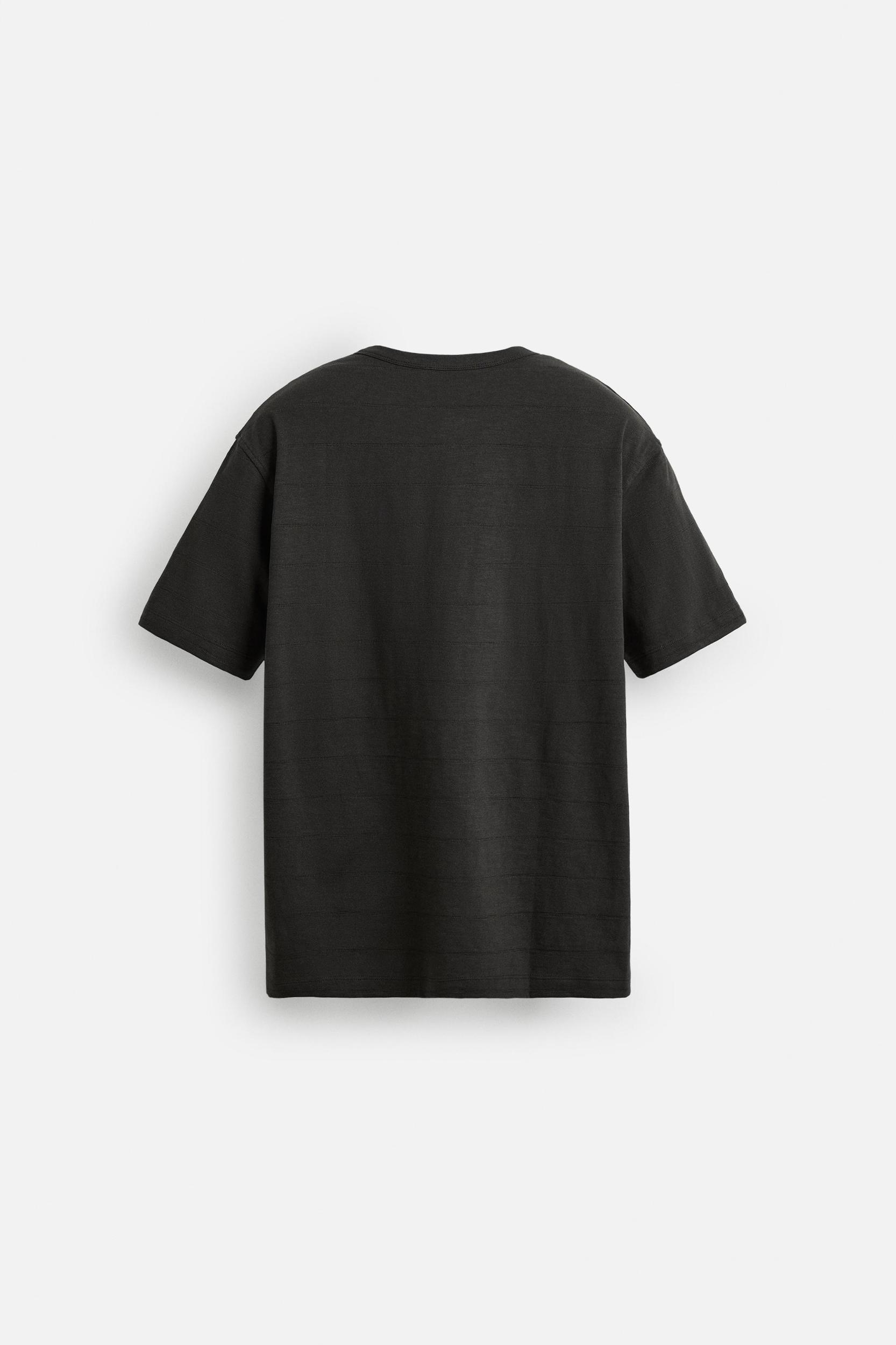 STRIPED BUTTON NECK T-SHIRT Product Image