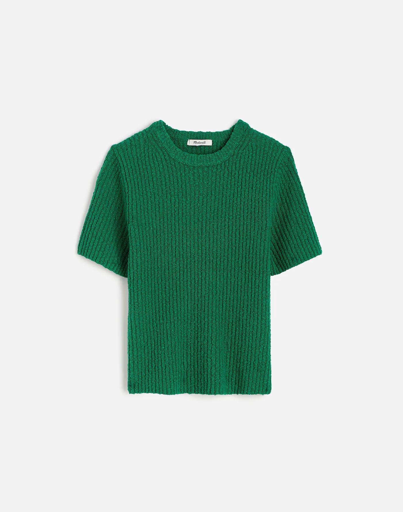 Bouclé-Knit Crewneck Sweater Tee Product Image