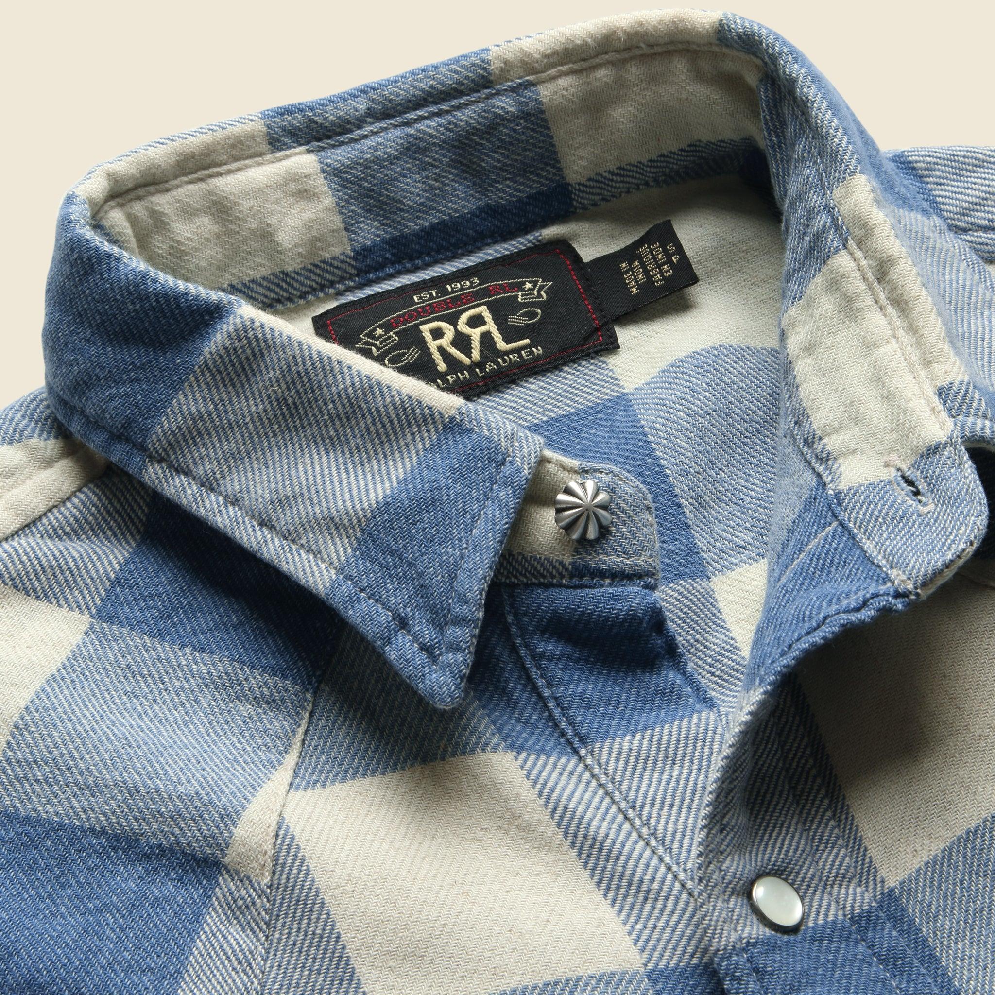 Slim Fit Buffalo Western Shirt - Indigo/Cream Product Image