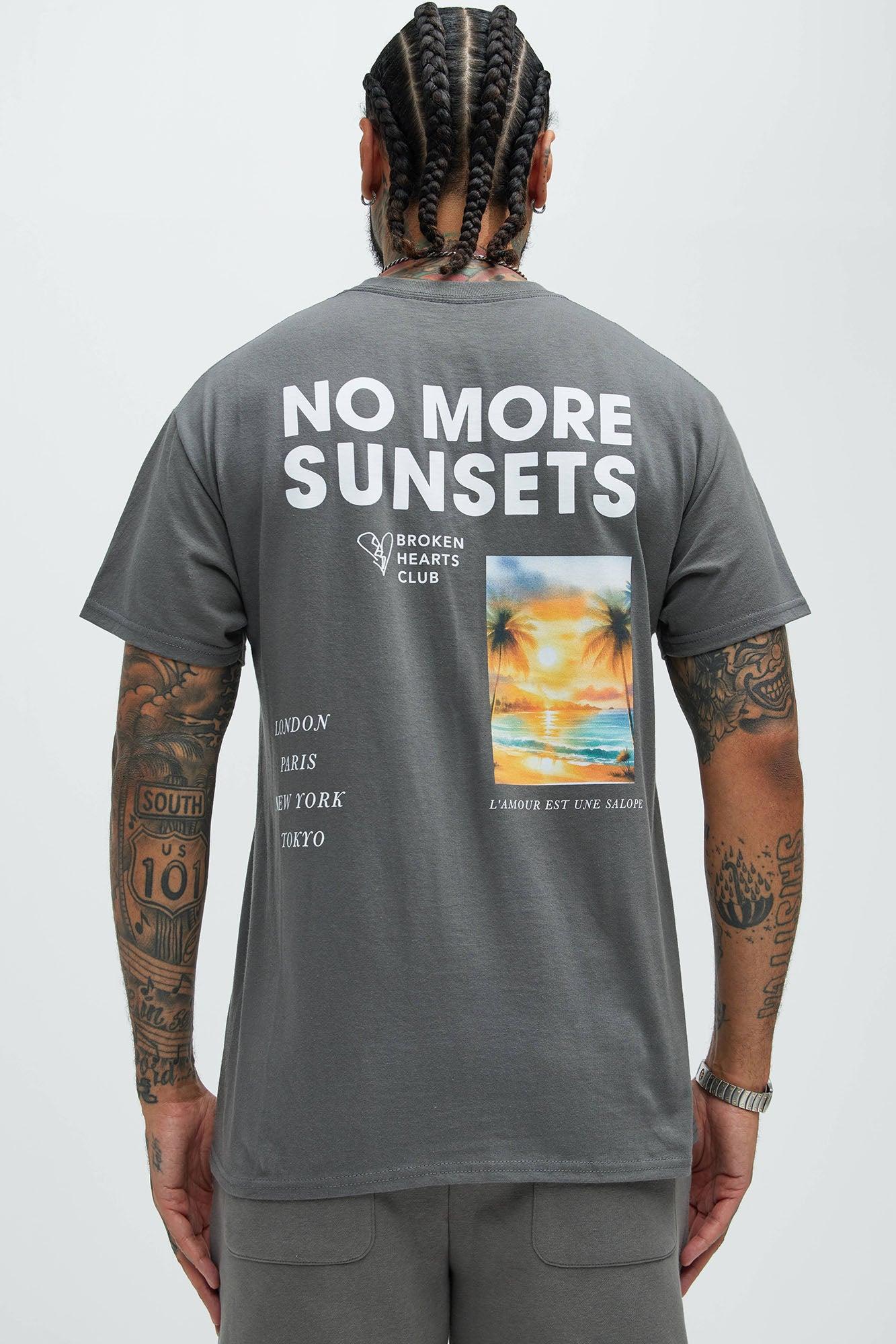 No More Sunsets Short Sleeve Tee - Charcoal Product Image