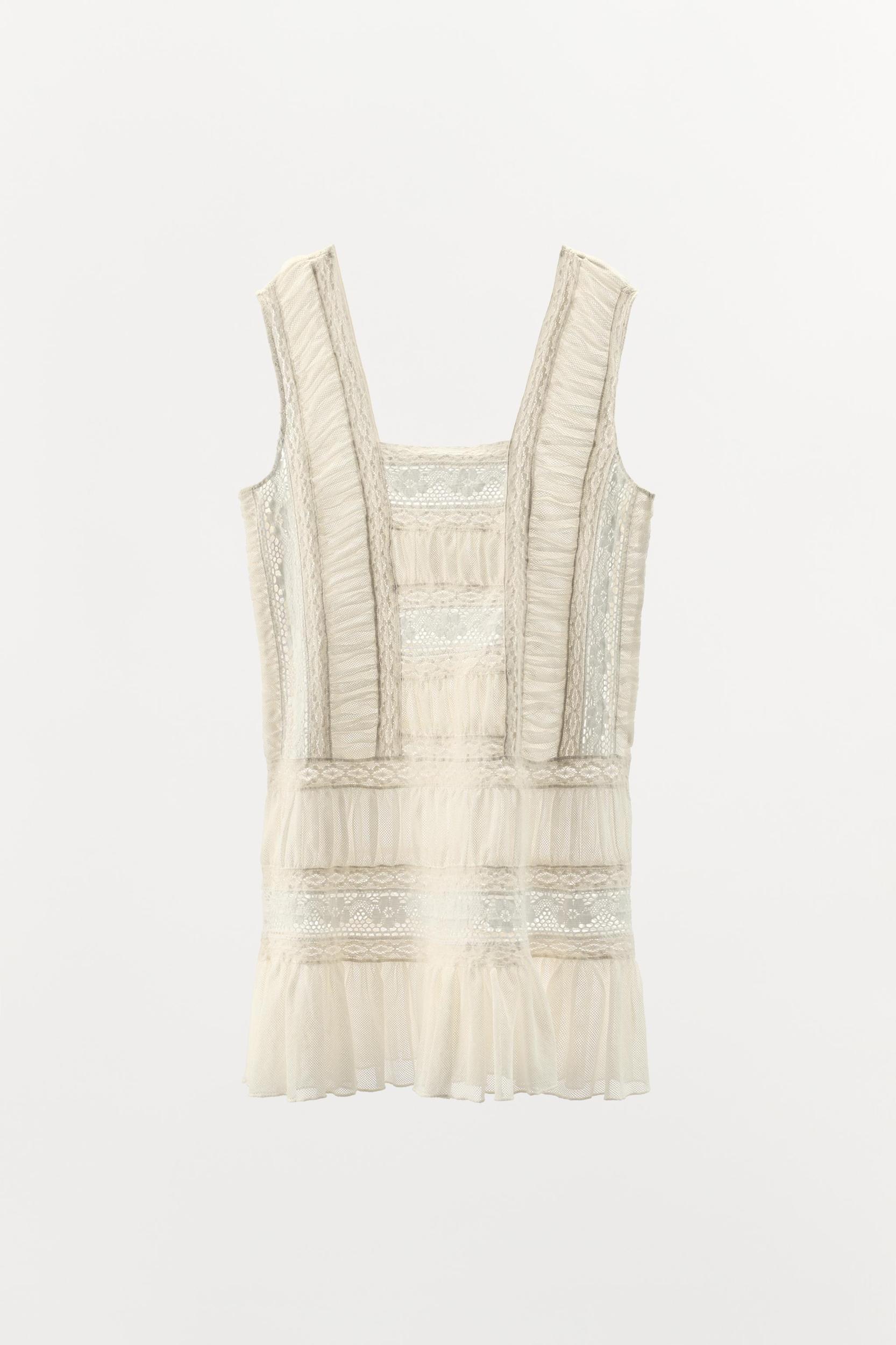 PLEATED LACE DRESS Product Image