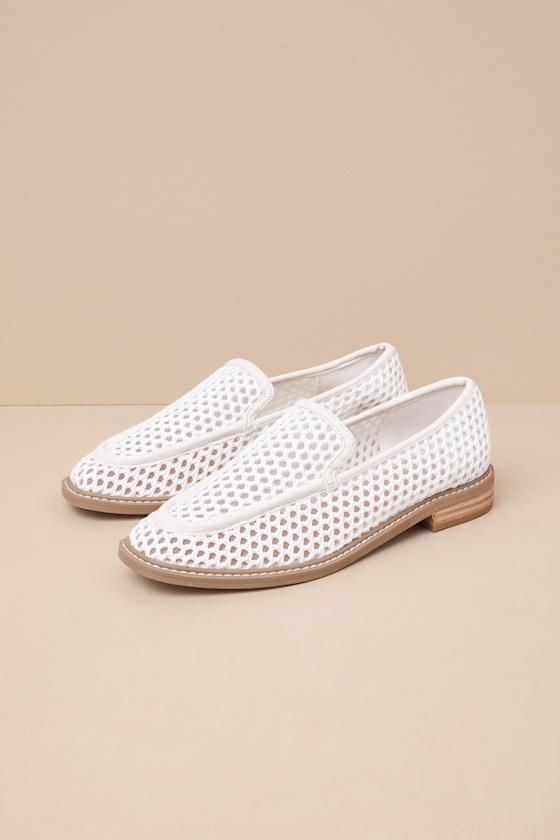 Fran White Woven Loafers Product Image