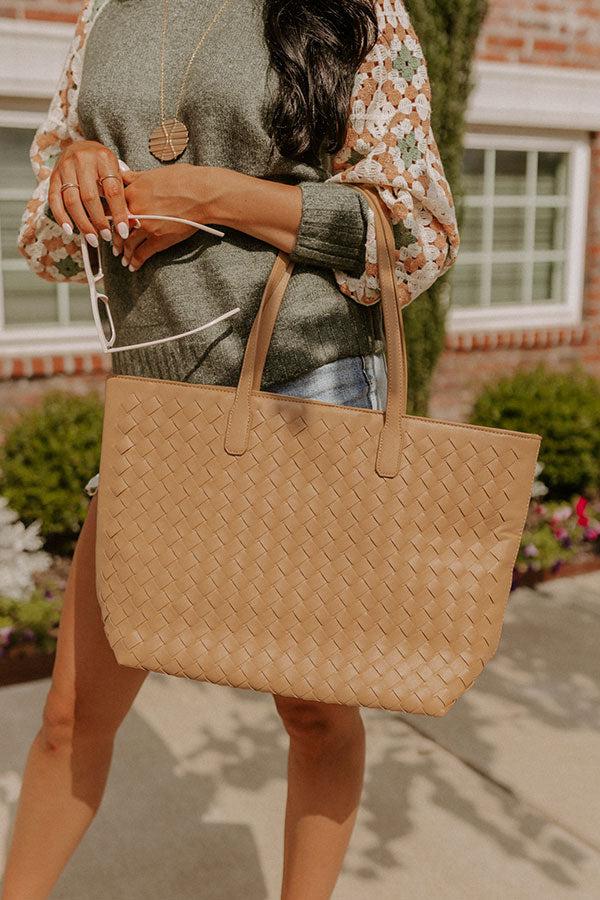 Boston Market Faux Leather Tote In Iced Mocha Product Image